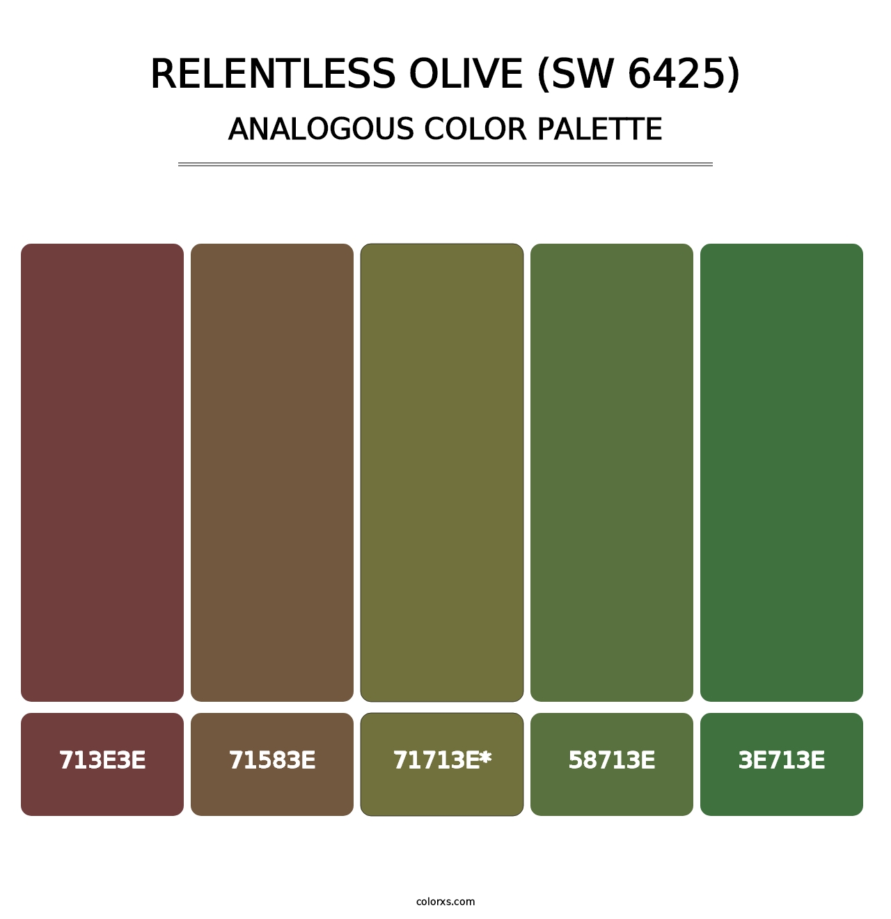 Relentless Olive (SW 6425) - Analogous Color Palette