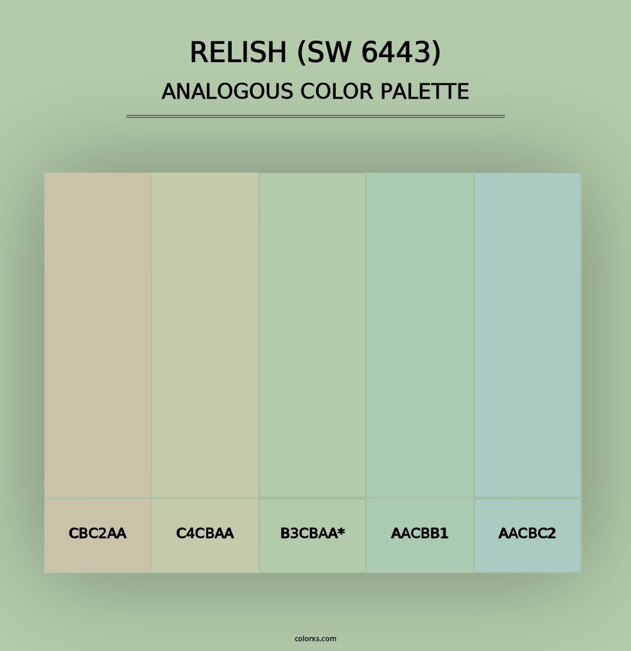 Relish (SW 6443) - Analogous Color Palette