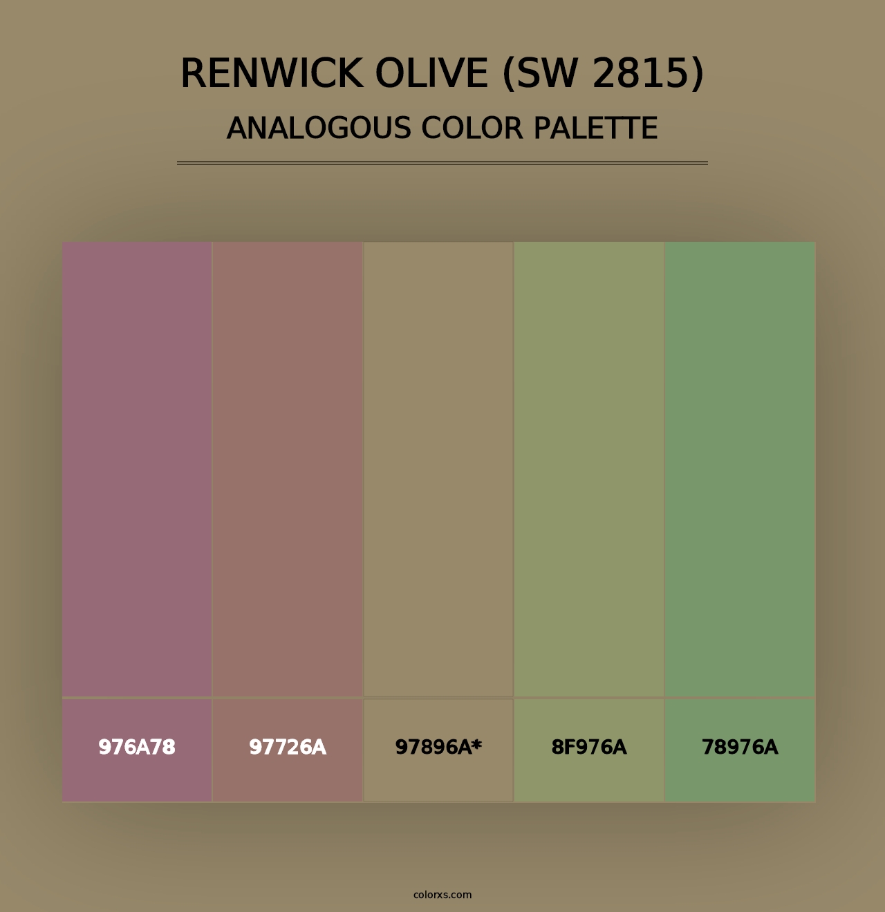 Renwick Olive (SW 2815) - Analogous Color Palette