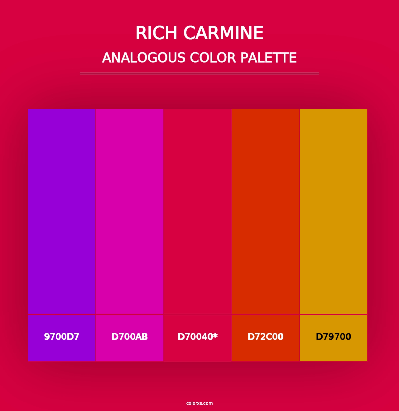 Rich Carmine - Analogous Color Palette