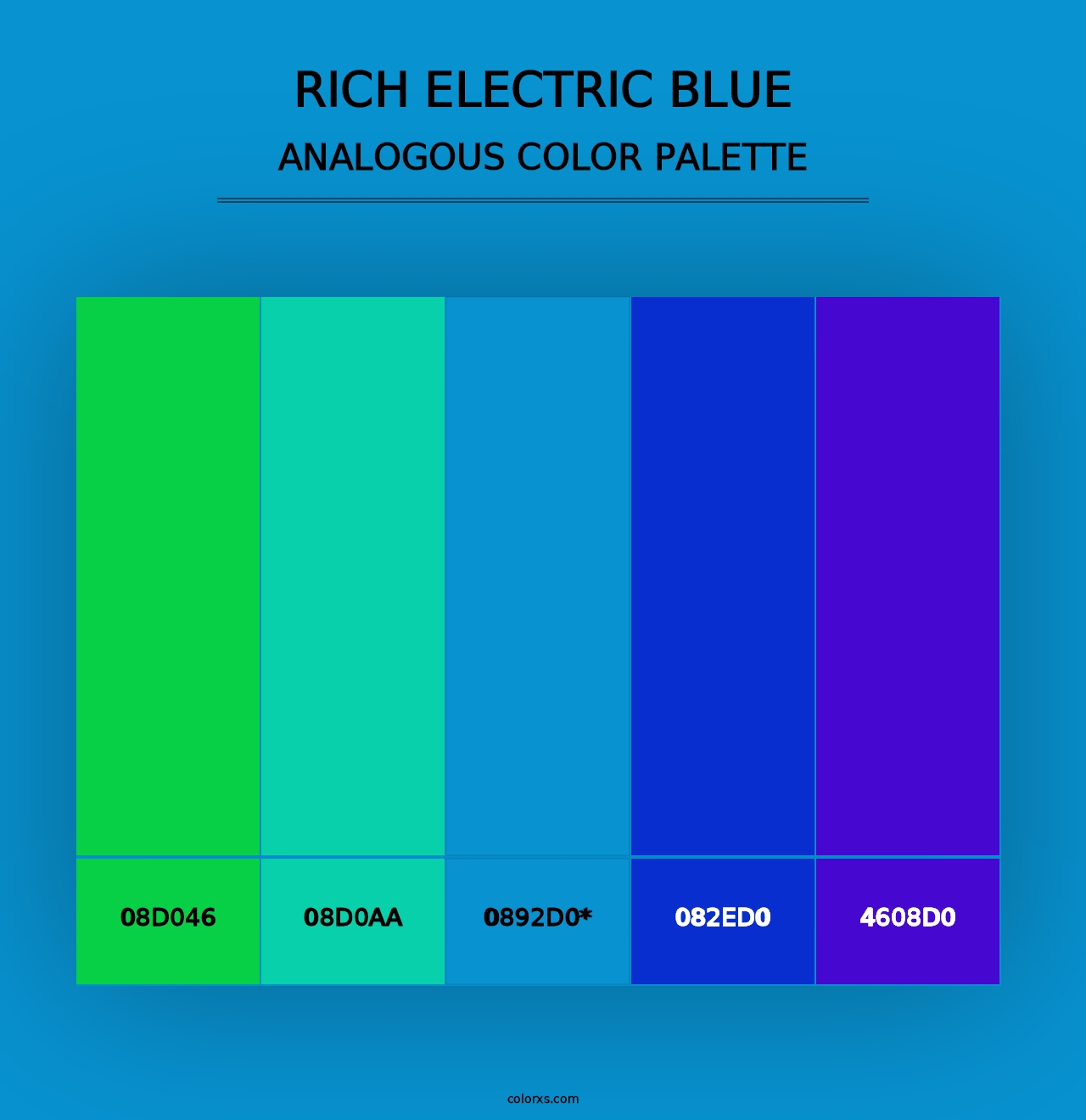 Rich Electric Blue - Analogous Color Palette