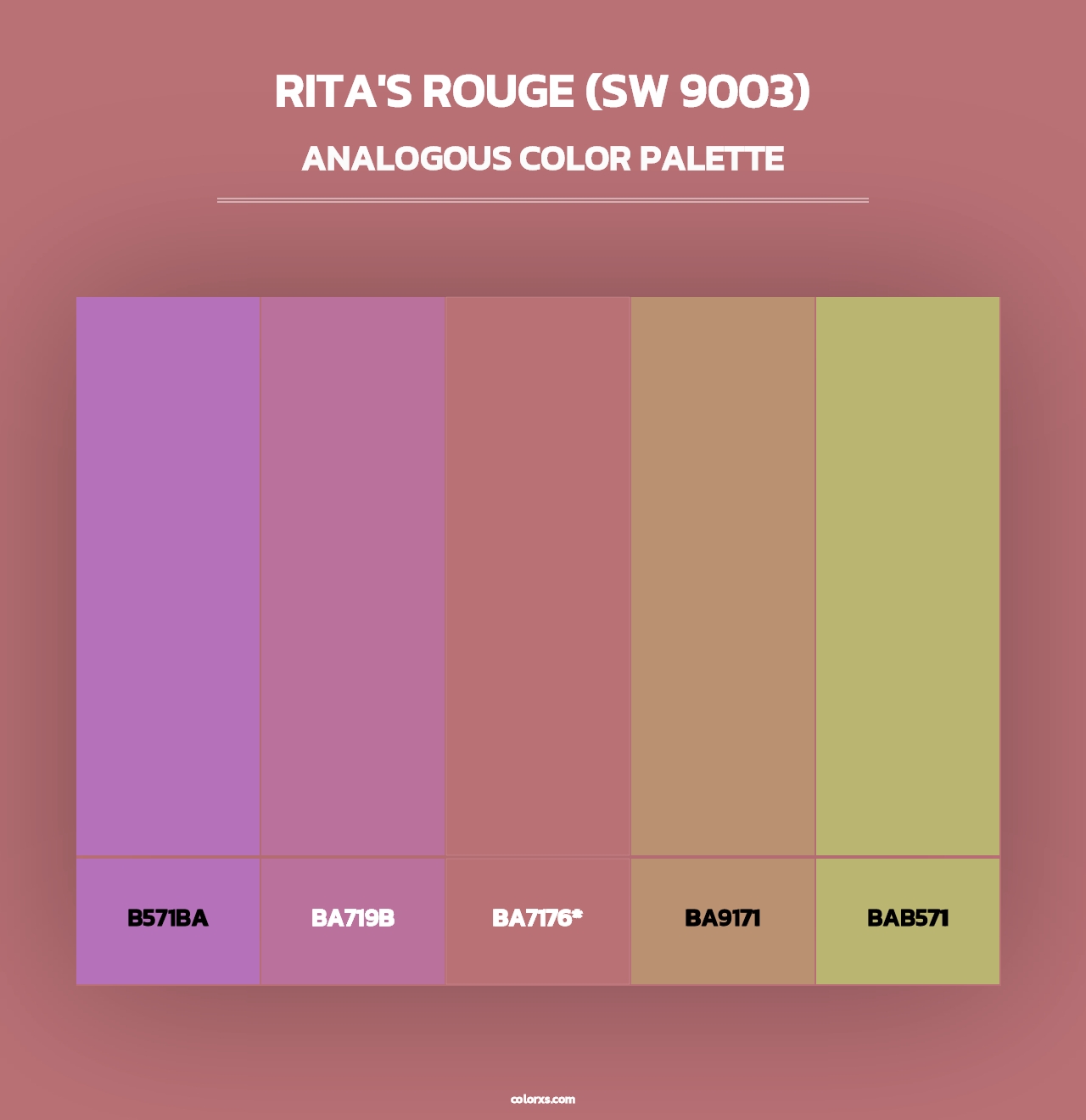 Rita's Rouge (SW 9003) - Analogous Color Palette