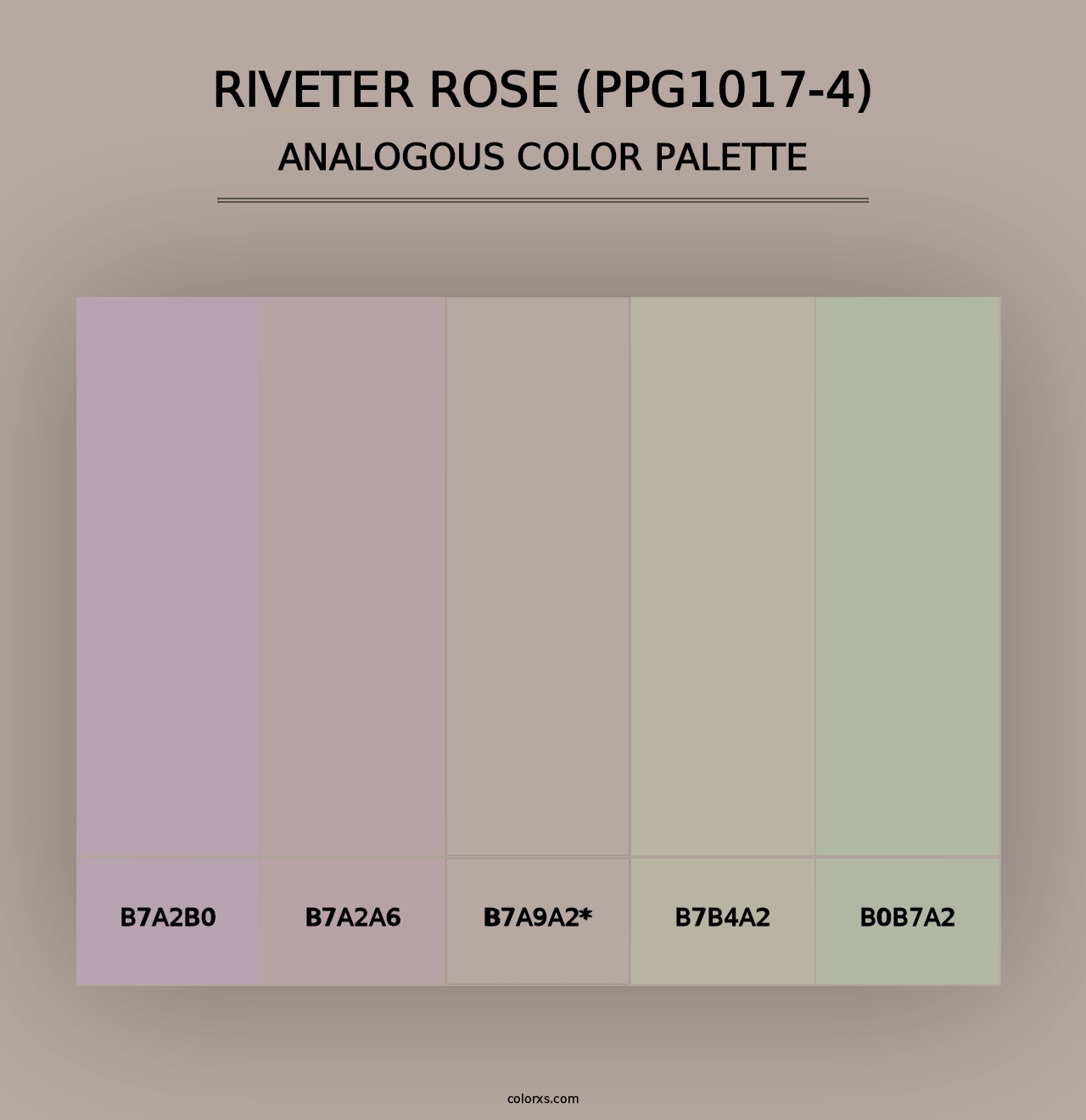 Riveter Rose (PPG1017-4) - Analogous Color Palette