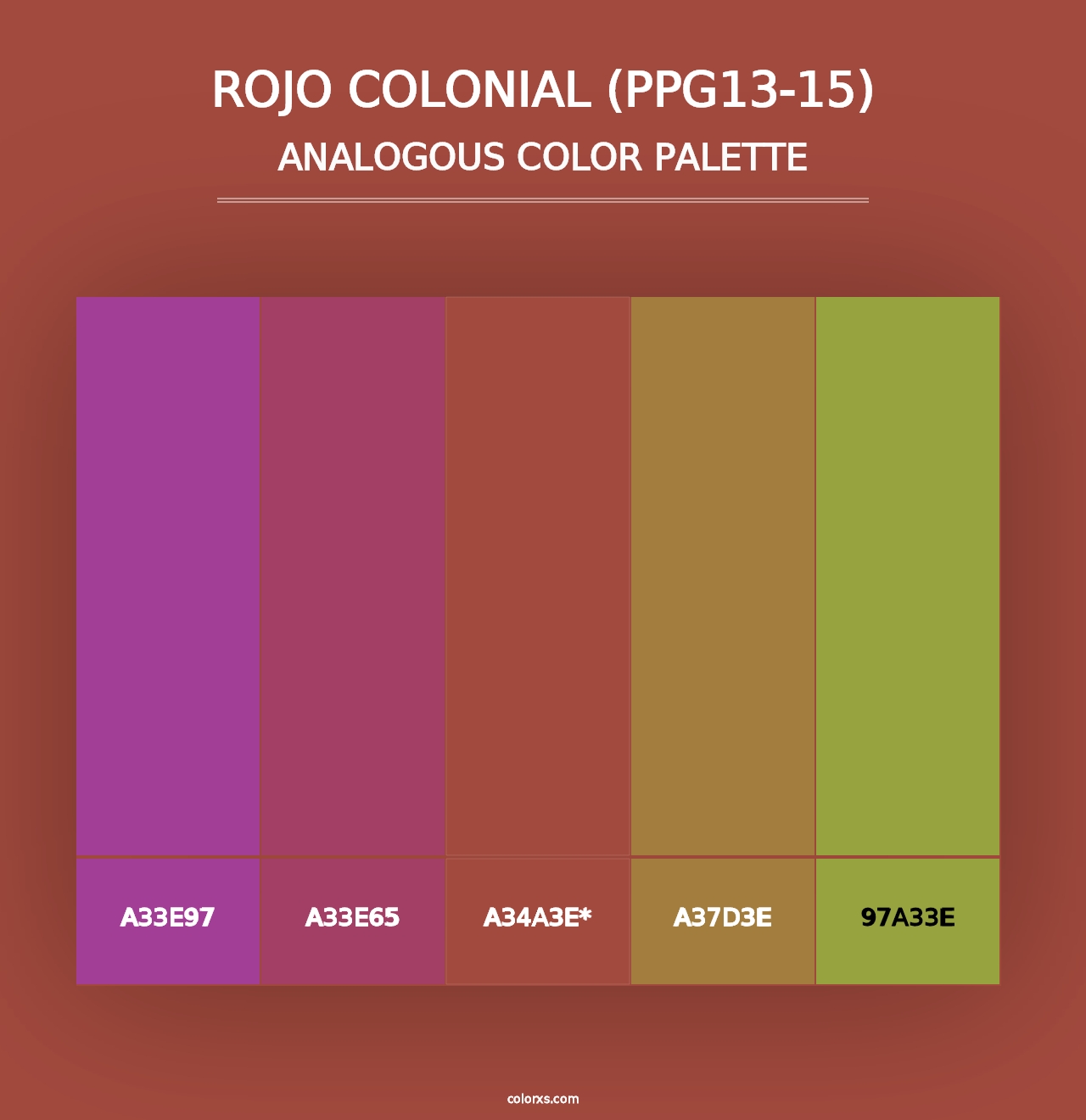 Rojo Colonial (PPG13-15) - Analogous Color Palette