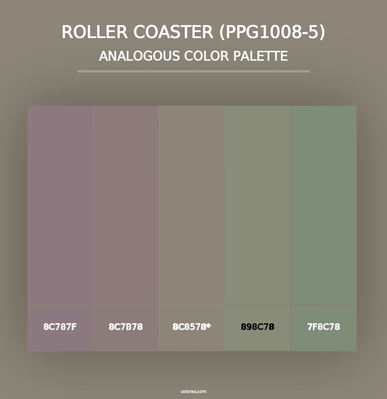 Roller Coaster (PPG1008-5) - Analogous Color Palette