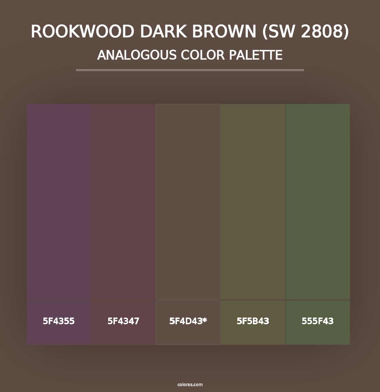 Rookwood Dark Brown (SW 2808) - Analogous Color Palette