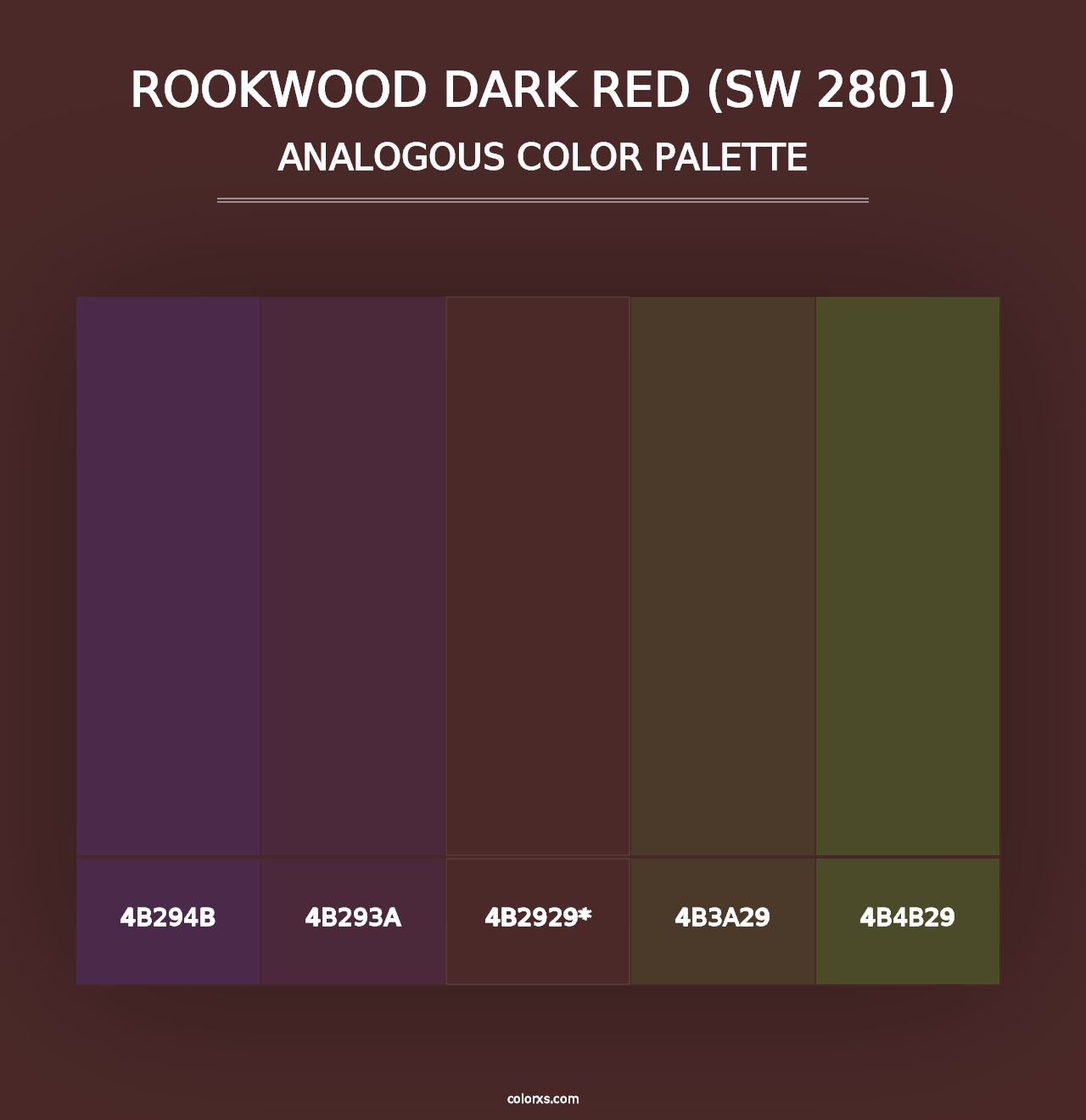 Rookwood Dark Red (SW 2801) - Analogous Color Palette