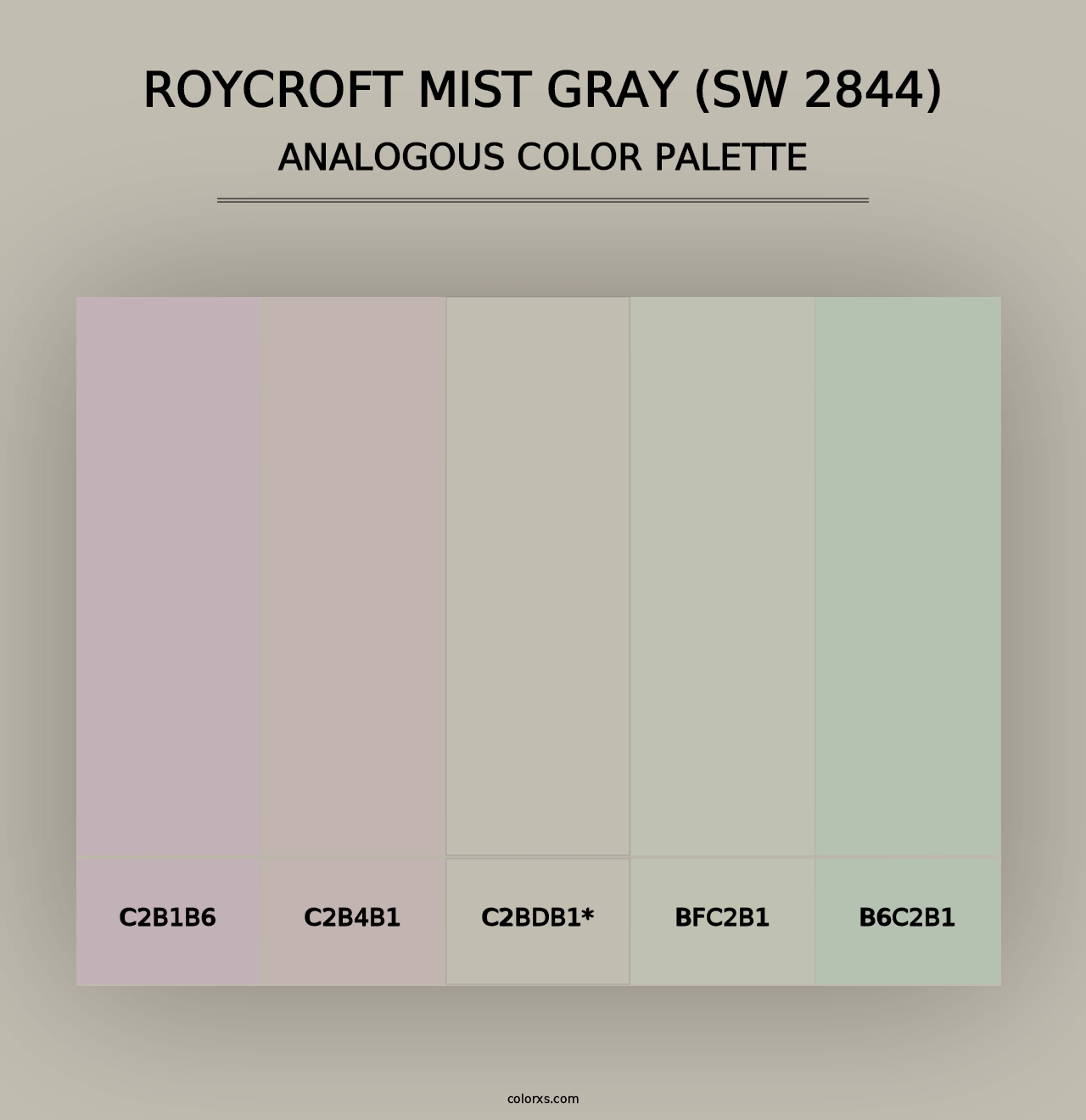 Roycroft Mist Gray (SW 2844) - Analogous Color Palette