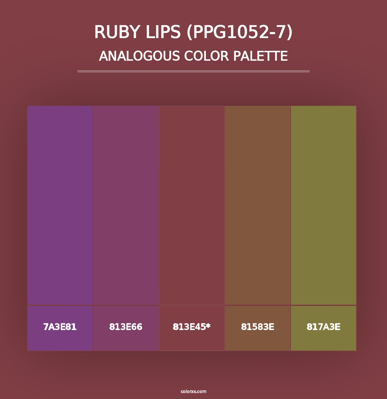 Ruby Lips (PPG1052-7) - Analogous Color Palette