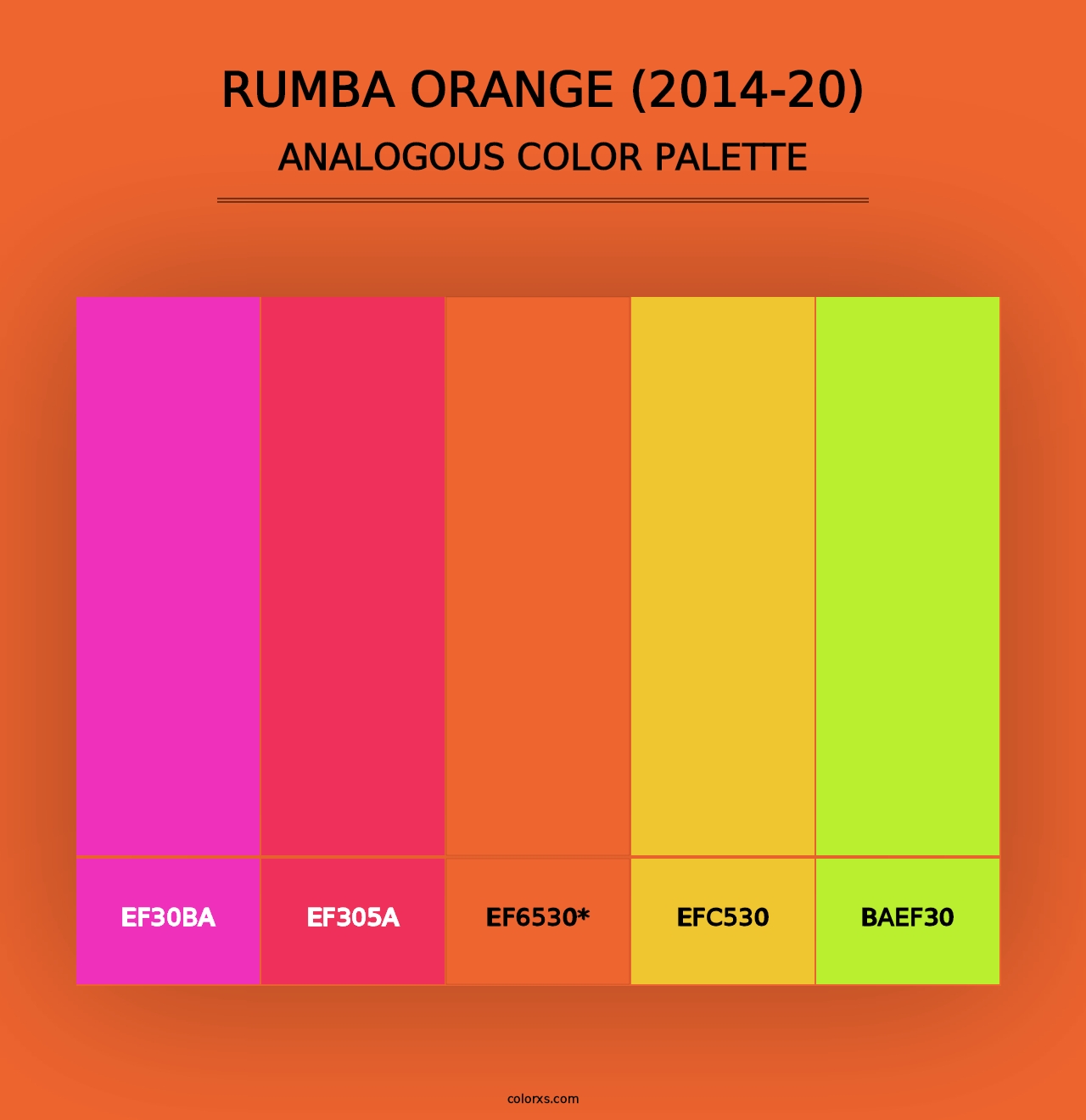 Rumba Orange (2014-20) - Analogous Color Palette