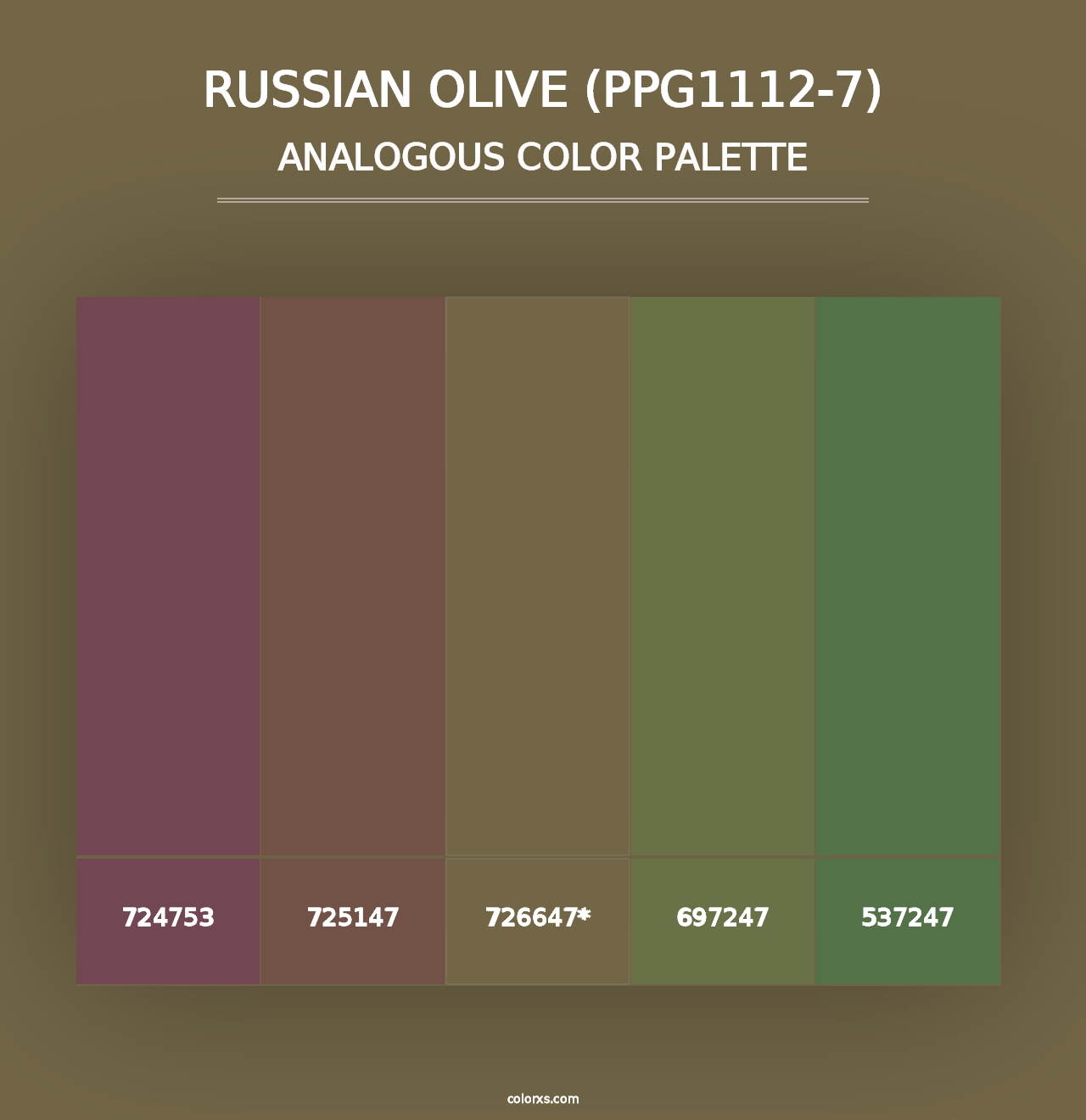 Russian Olive (PPG1112-7) - Analogous Color Palette