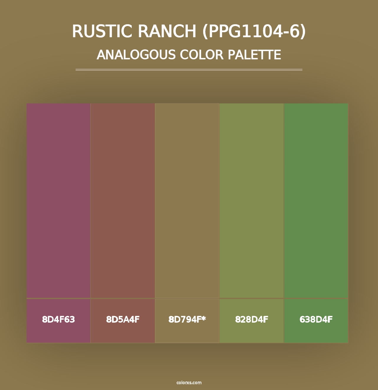 Rustic Ranch (PPG1104-6) - Analogous Color Palette