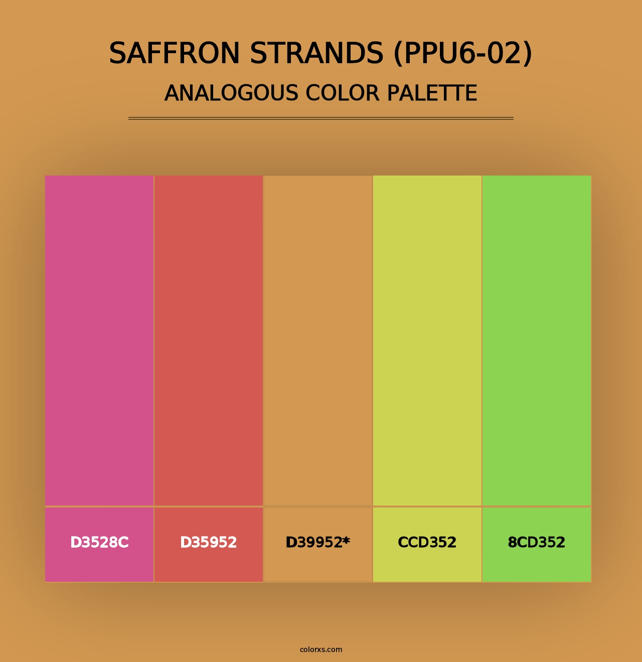 Saffron Strands (PPU6-02) - Analogous Color Palette