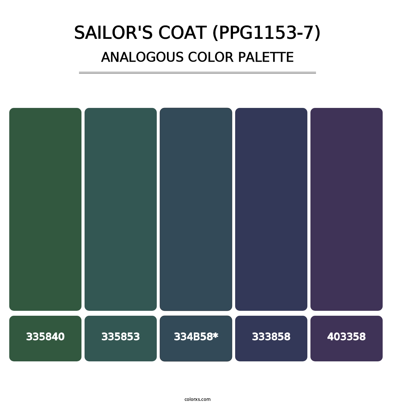 Sailor's Coat (PPG1153-7) - Analogous Color Palette