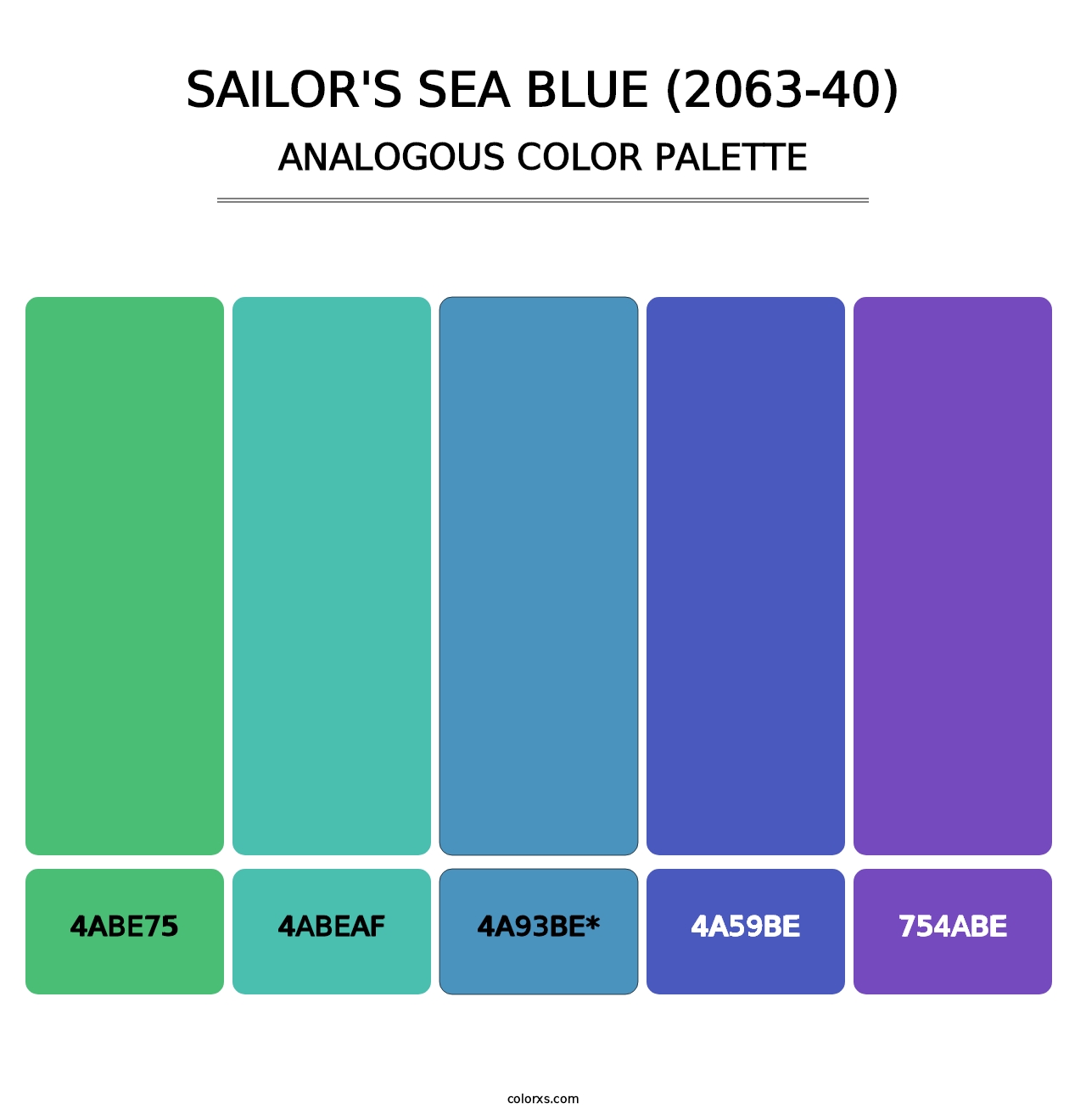 Sailor's Sea Blue (2063-40) - Analogous Color Palette