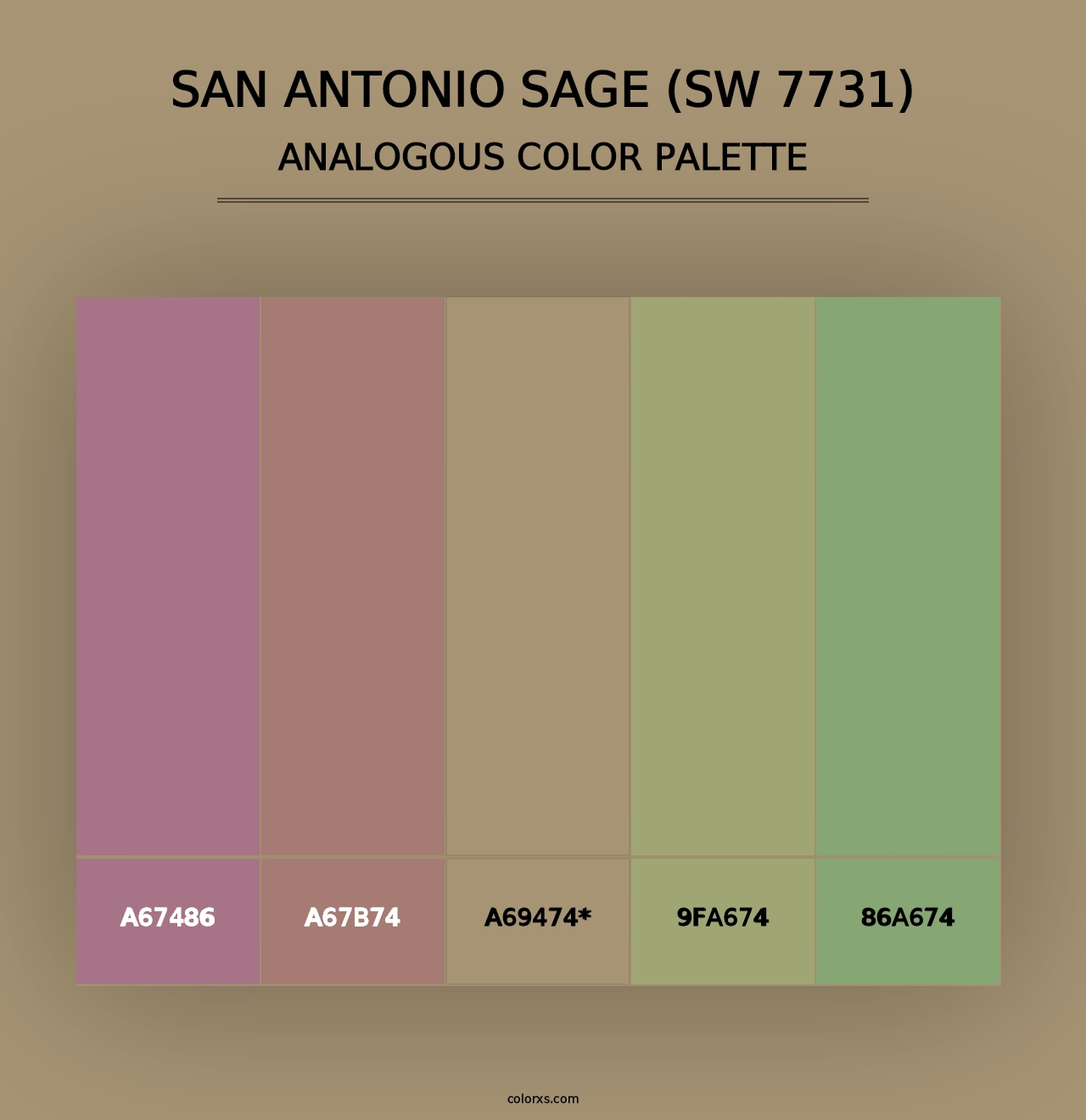 San Antonio Sage (SW 7731) - Analogous Color Palette