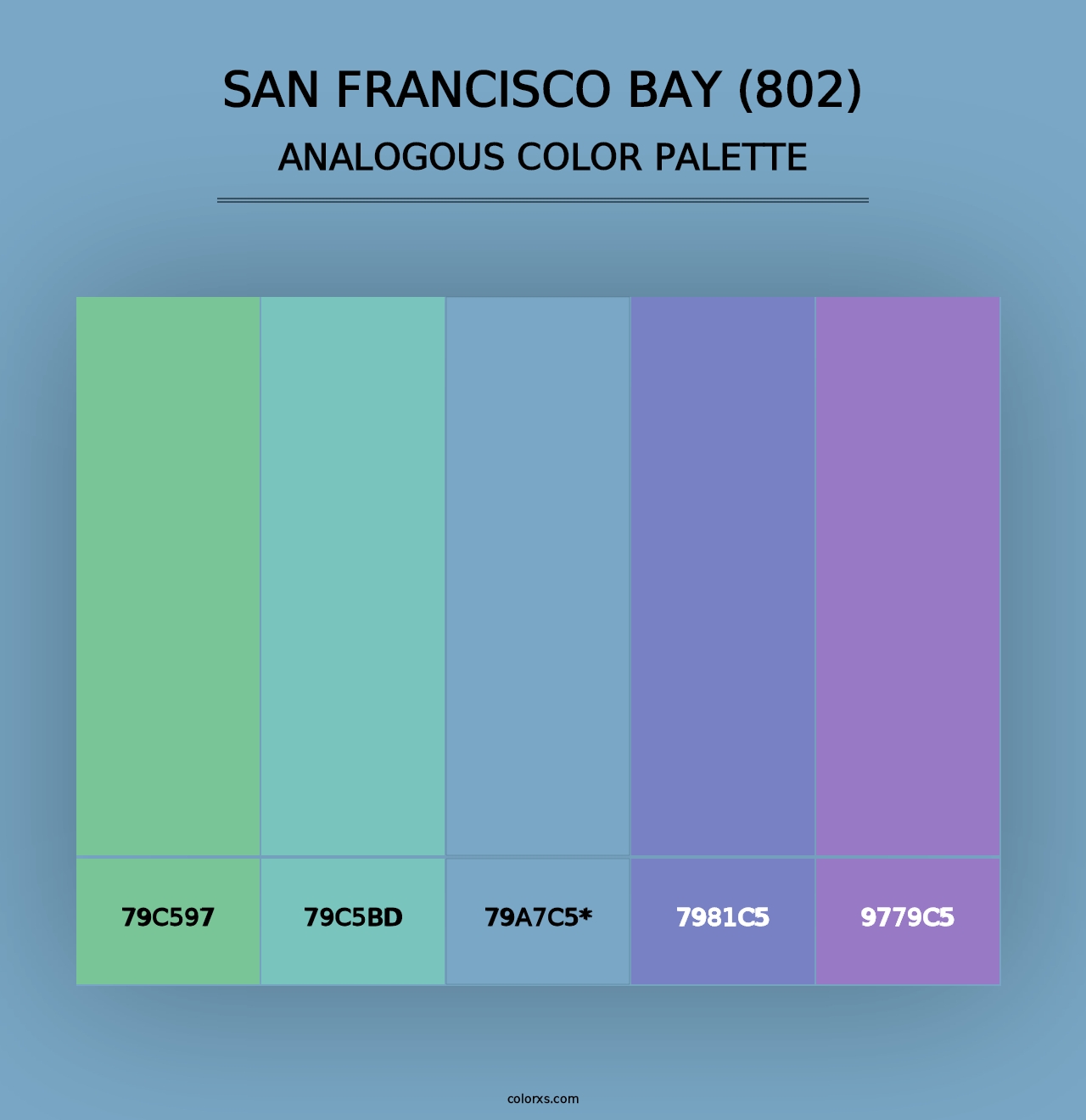 San Francisco Bay (802) - Analogous Color Palette