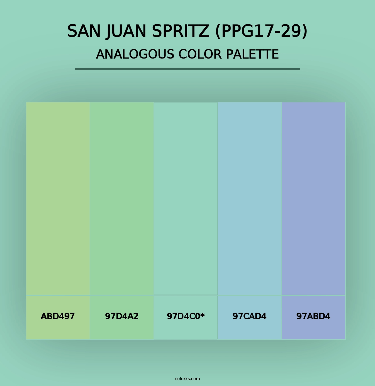 San Juan Spritz (PPG17-29) - Analogous Color Palette