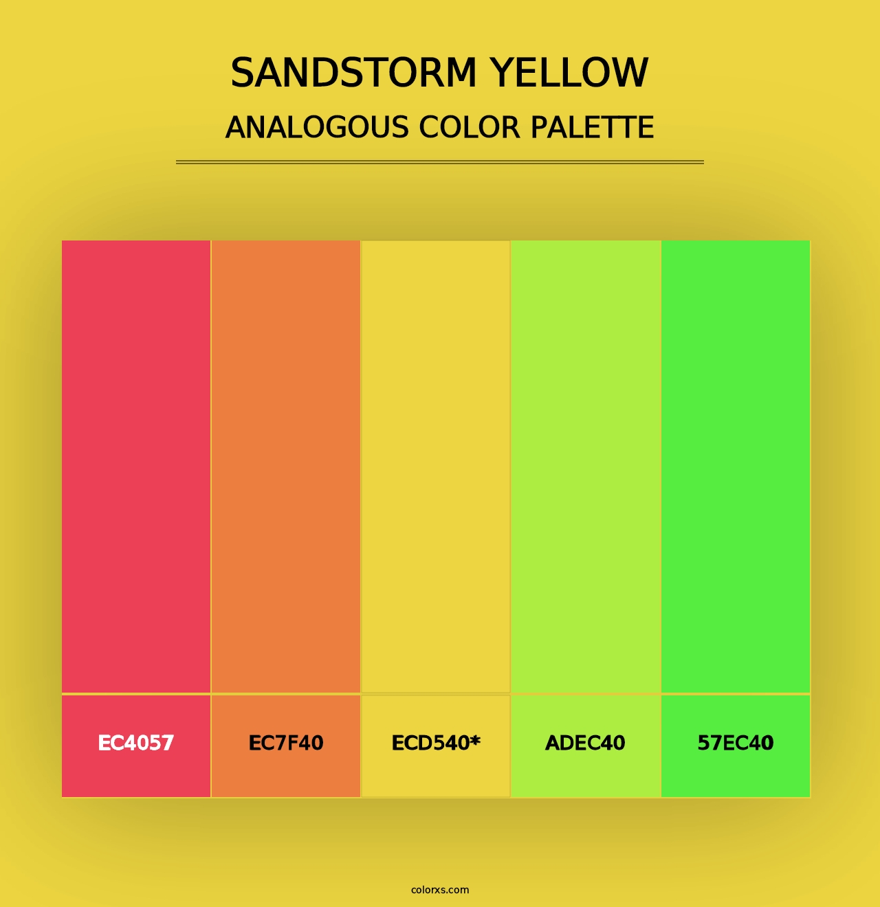 Sandstorm Yellow - Analogous Color Palette