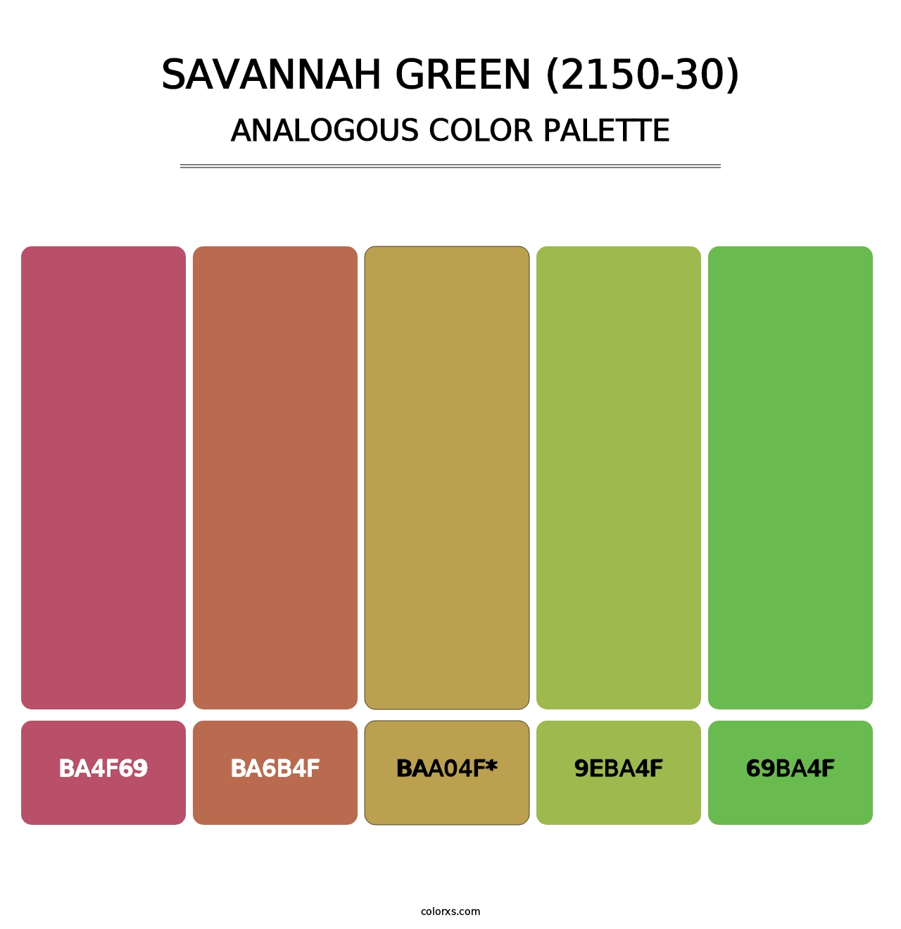 Savannah Green (2150-30) - Analogous Color Palette