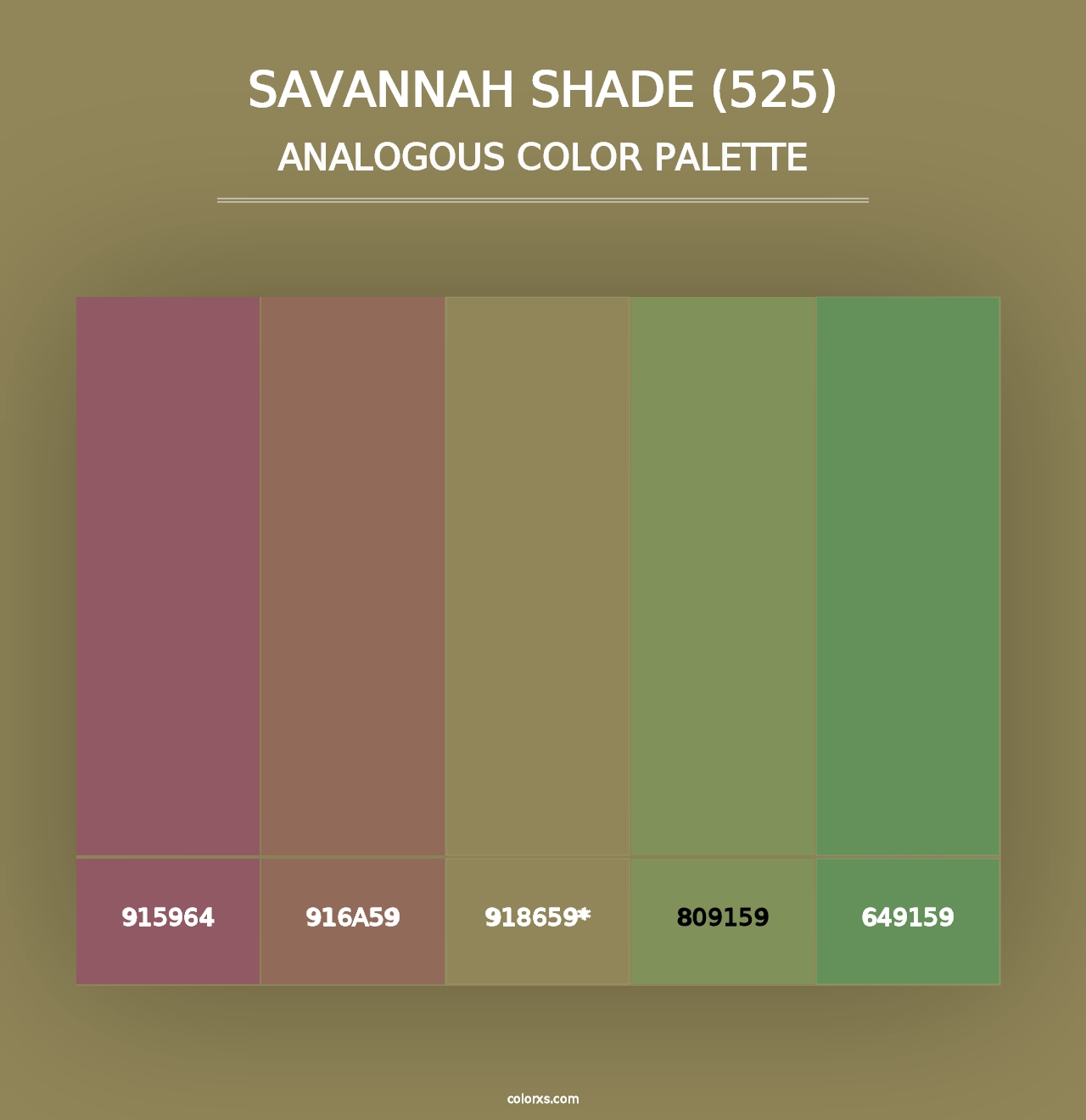 Savannah Shade (525) - Analogous Color Palette