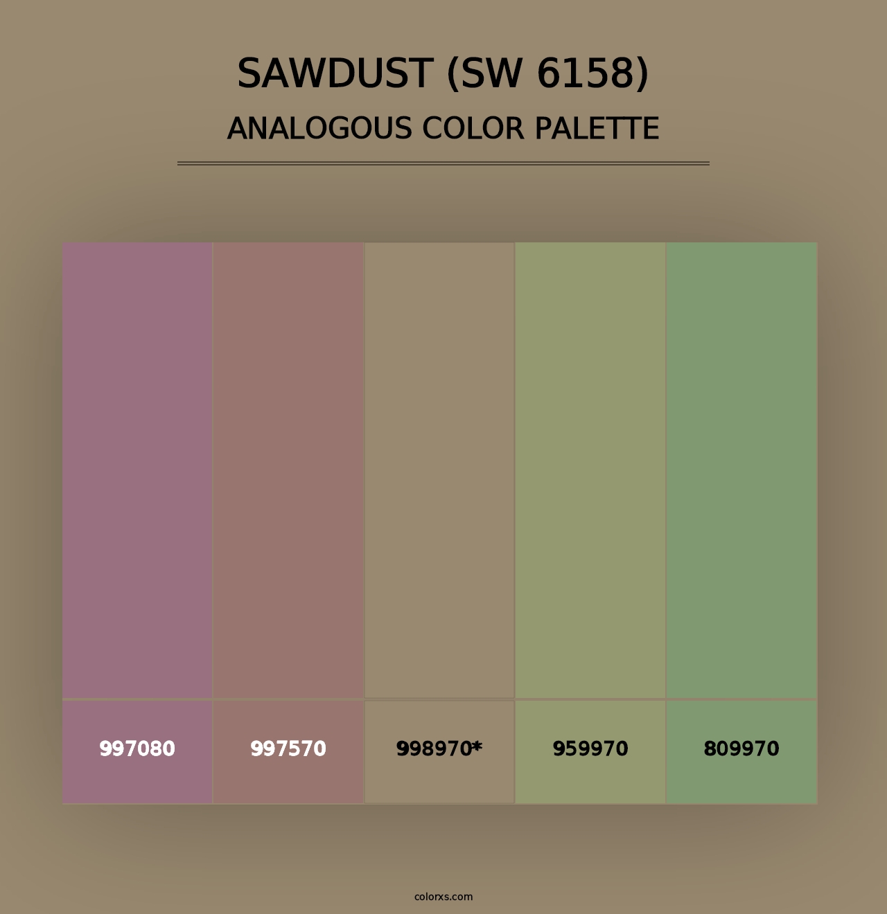 Sawdust (SW 6158) - Analogous Color Palette