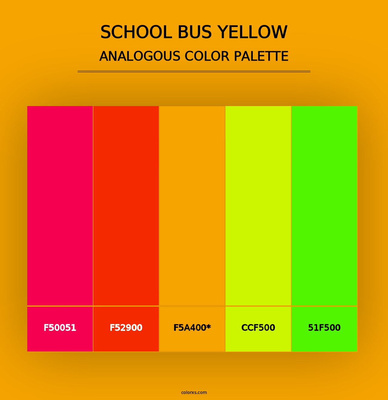 School Bus Yellow - Analogous Color Palette