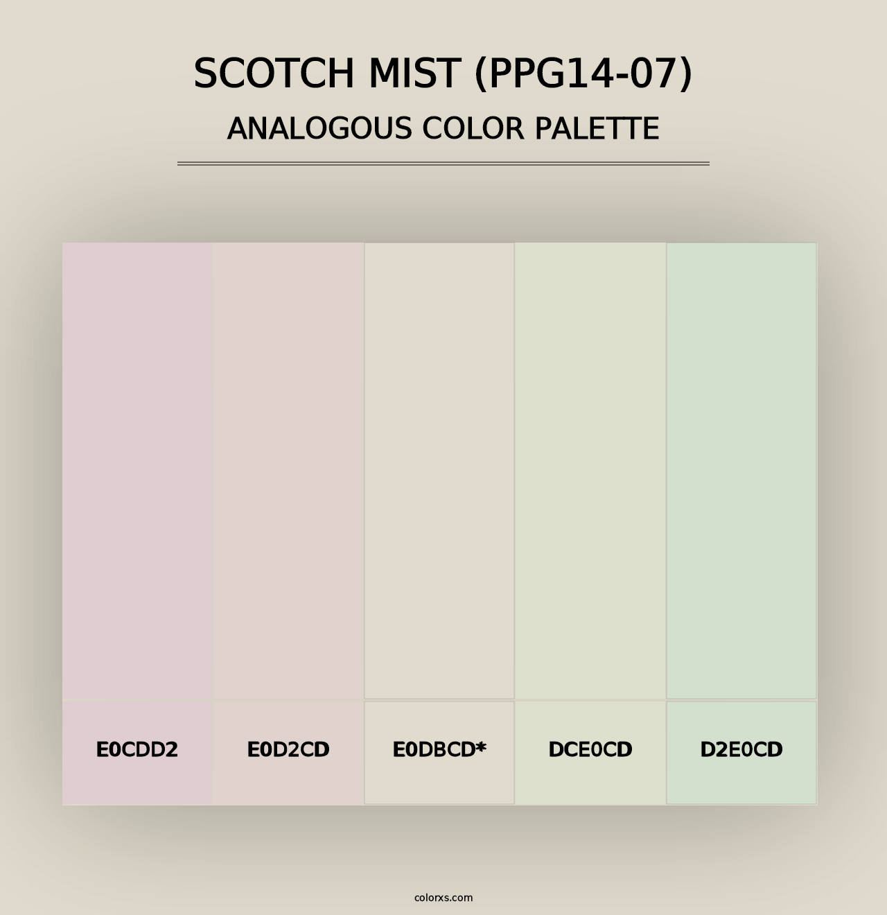 Scotch Mist (PPG14-07) - Analogous Color Palette