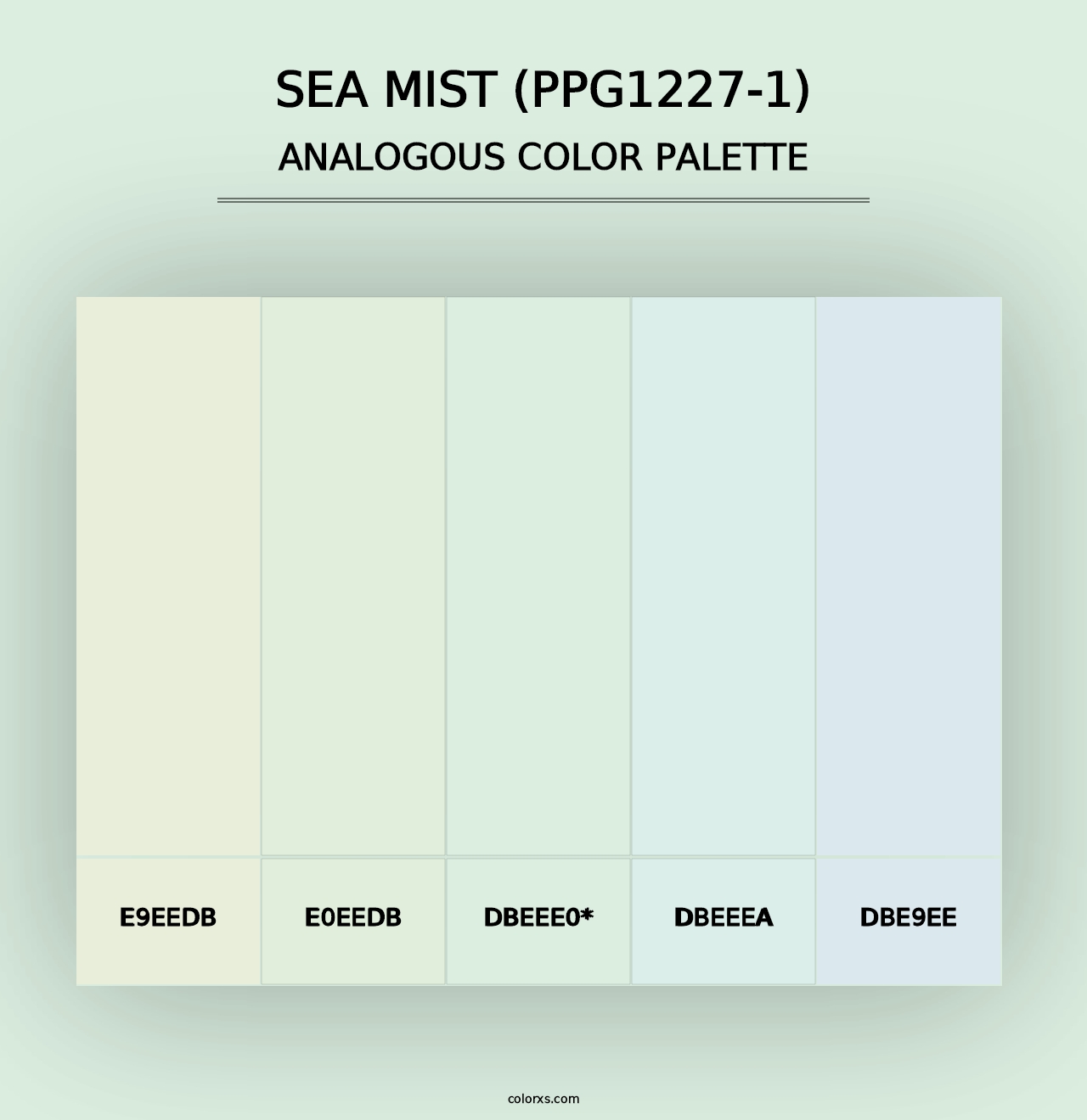 Sea Mist (PPG1227-1) - Analogous Color Palette