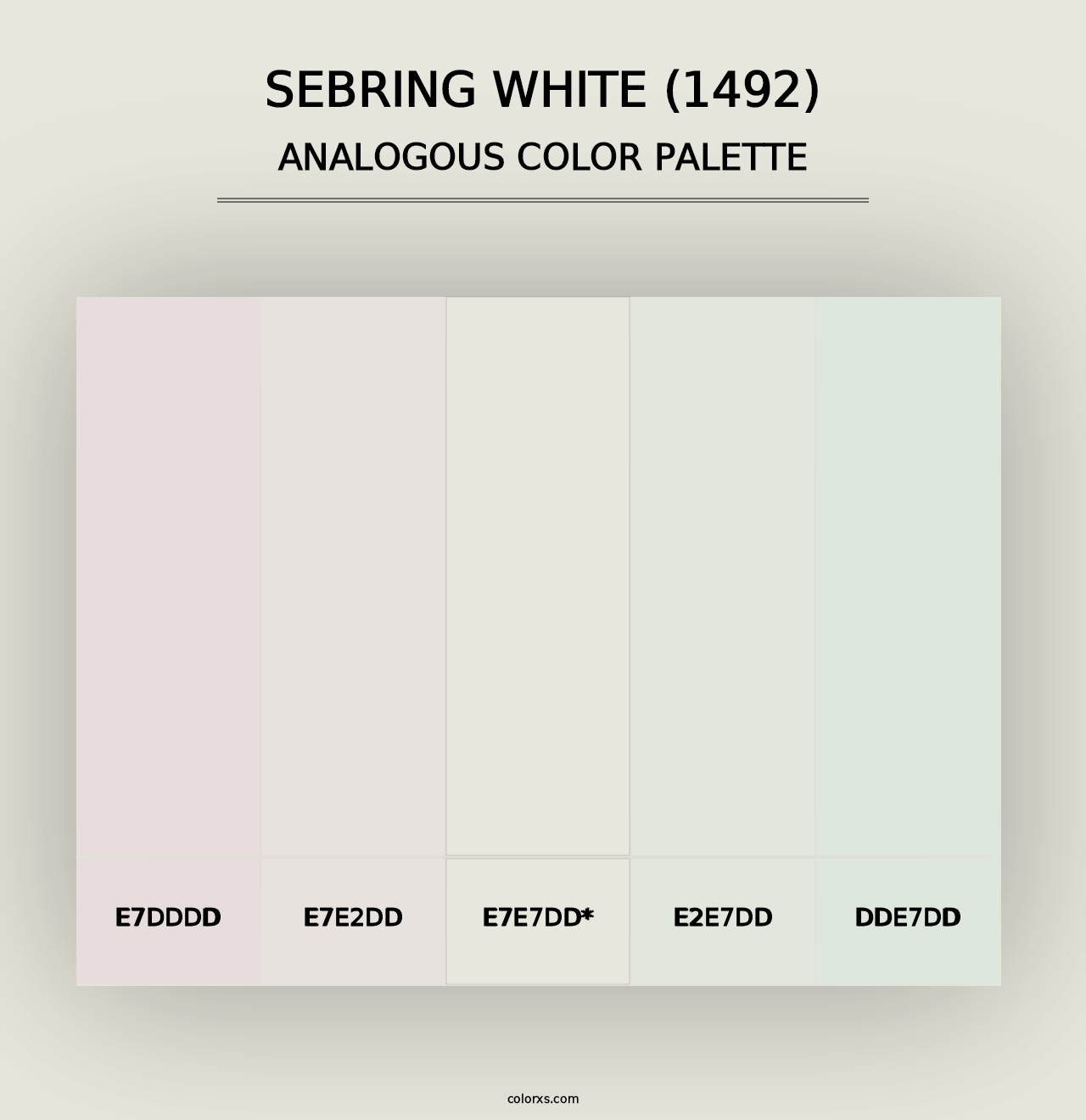 Sebring White (1492) - Analogous Color Palette