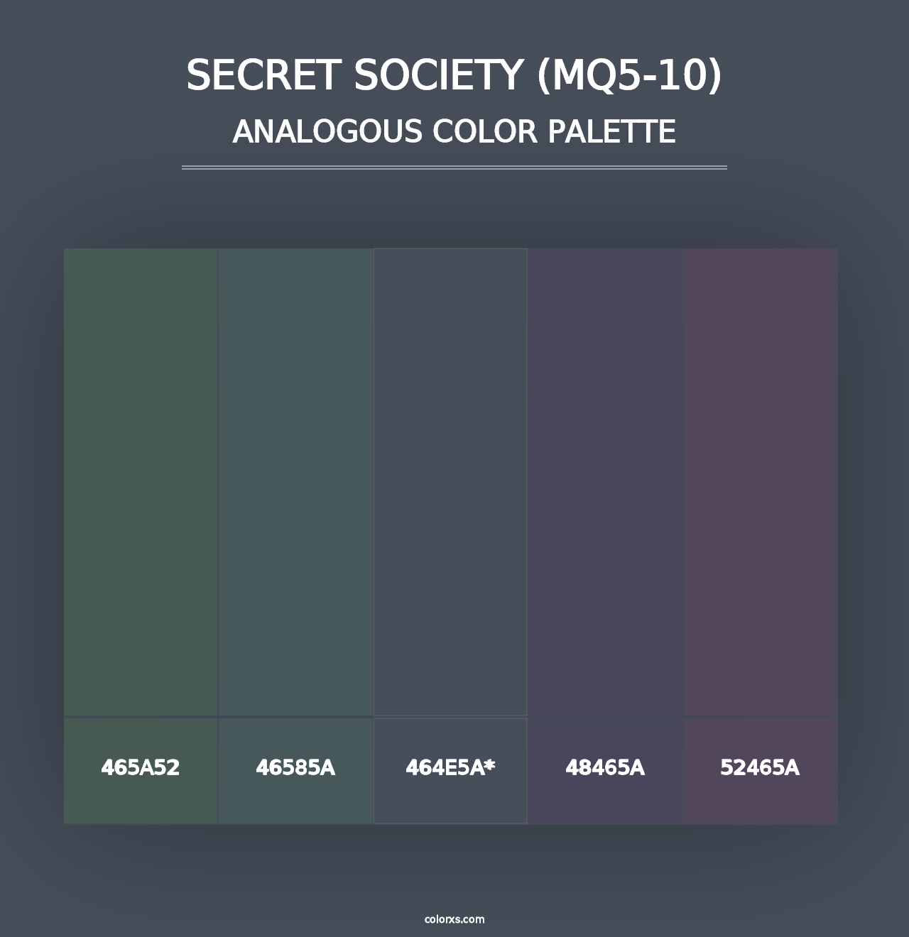 Secret Society (MQ5-10) - Analogous Color Palette