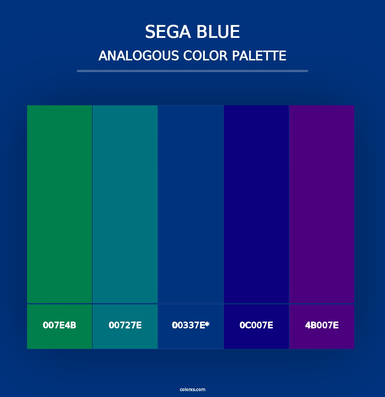 Sega Blue - Analogous Color Palette