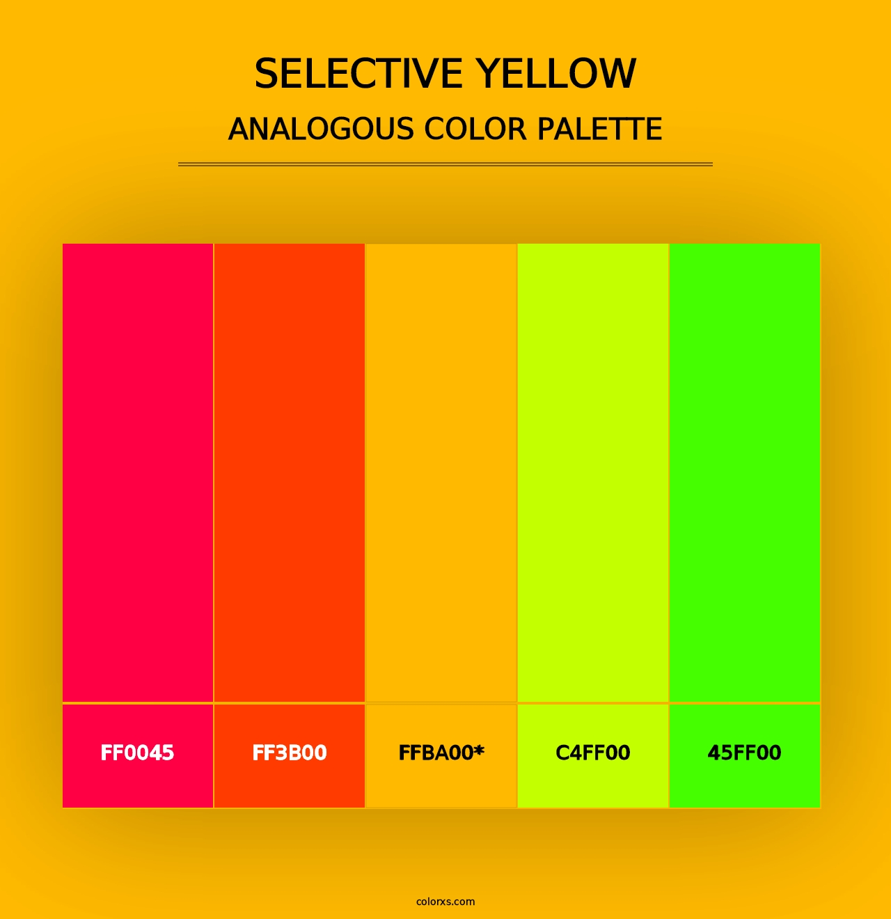 Selective yellow - Analogous Color Palette