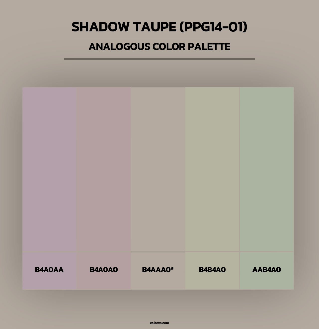 Shadow Taupe (PPG14-01) - Analogous Color Palette