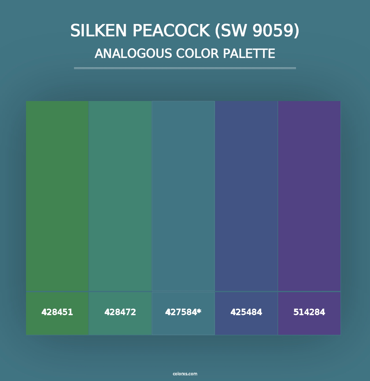 Silken Peacock (SW 9059) - Analogous Color Palette