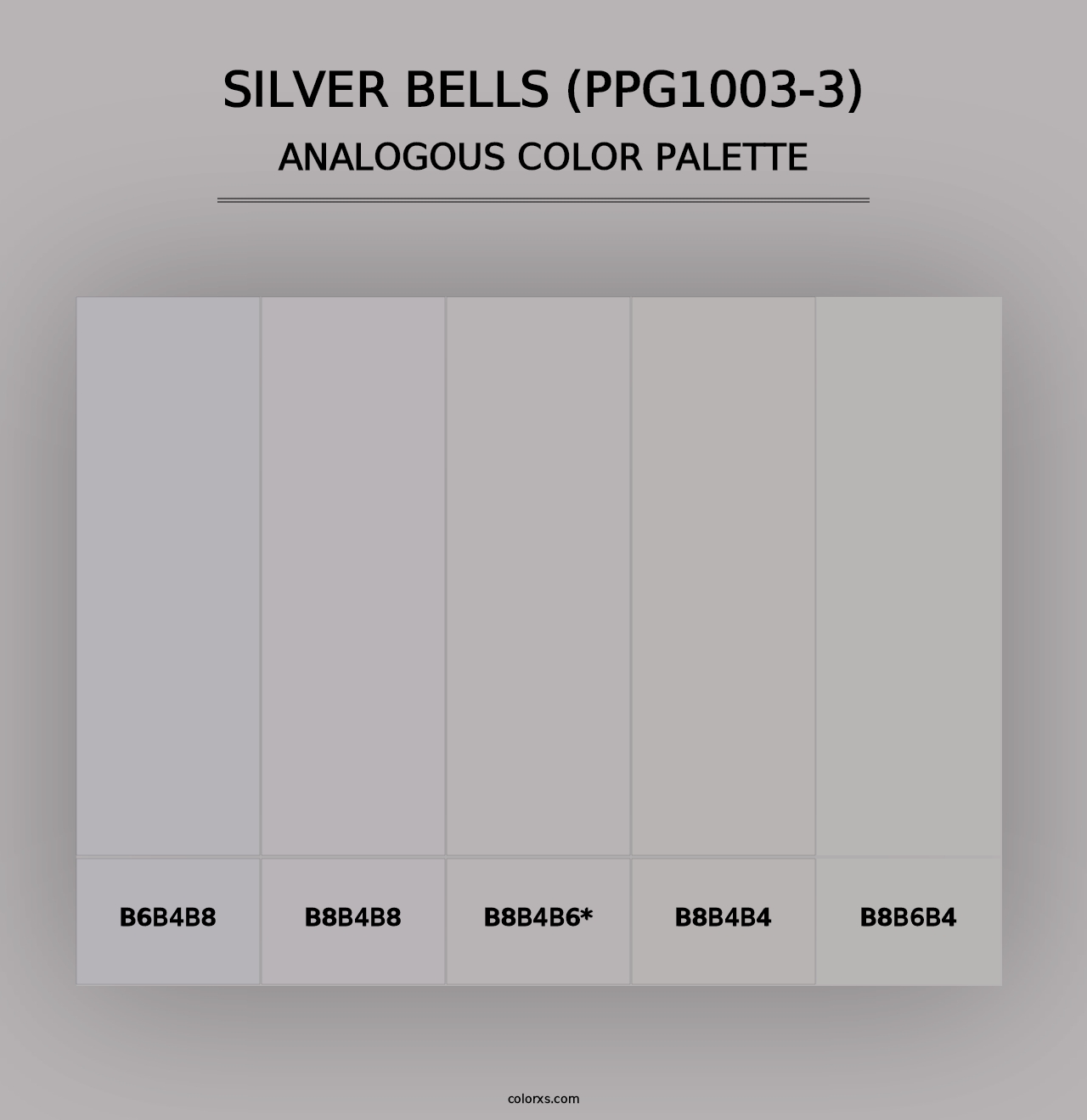 Silver Bells (PPG1003-3) - Analogous Color Palette