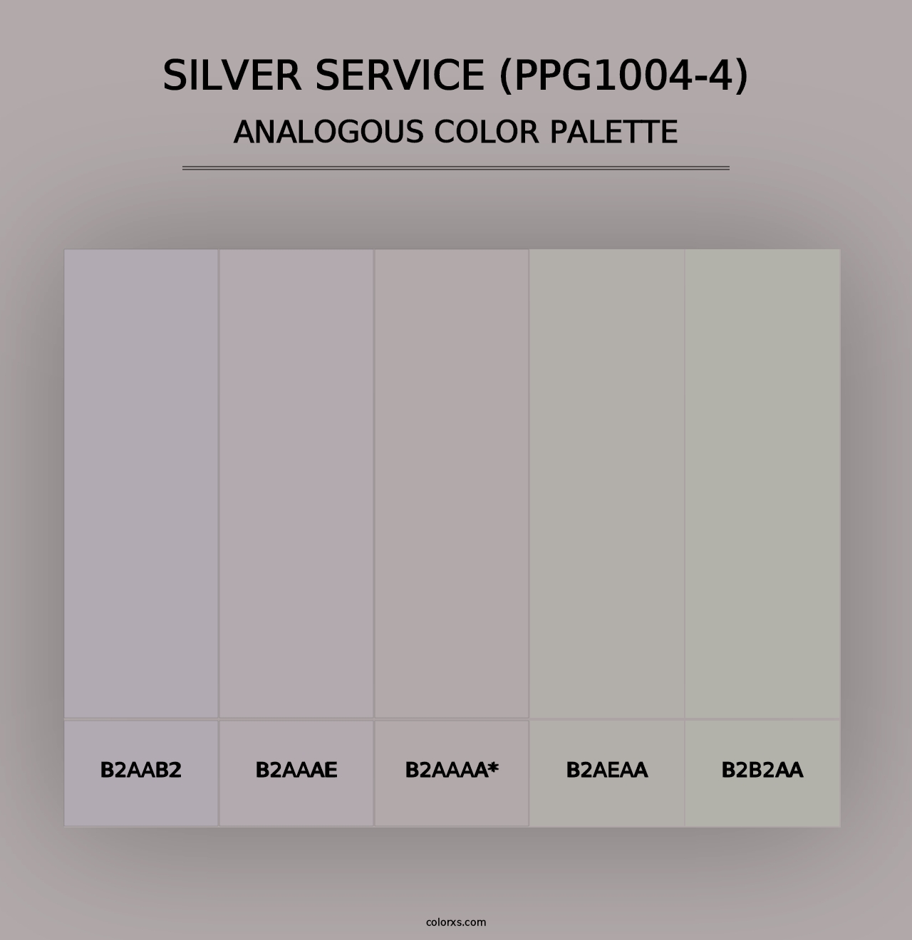 Silver Service (PPG1004-4) - Analogous Color Palette