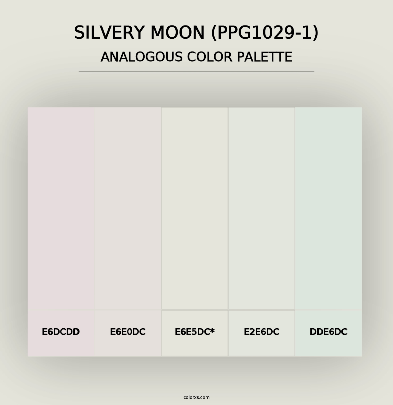 Silvery Moon (PPG1029-1) - Analogous Color Palette