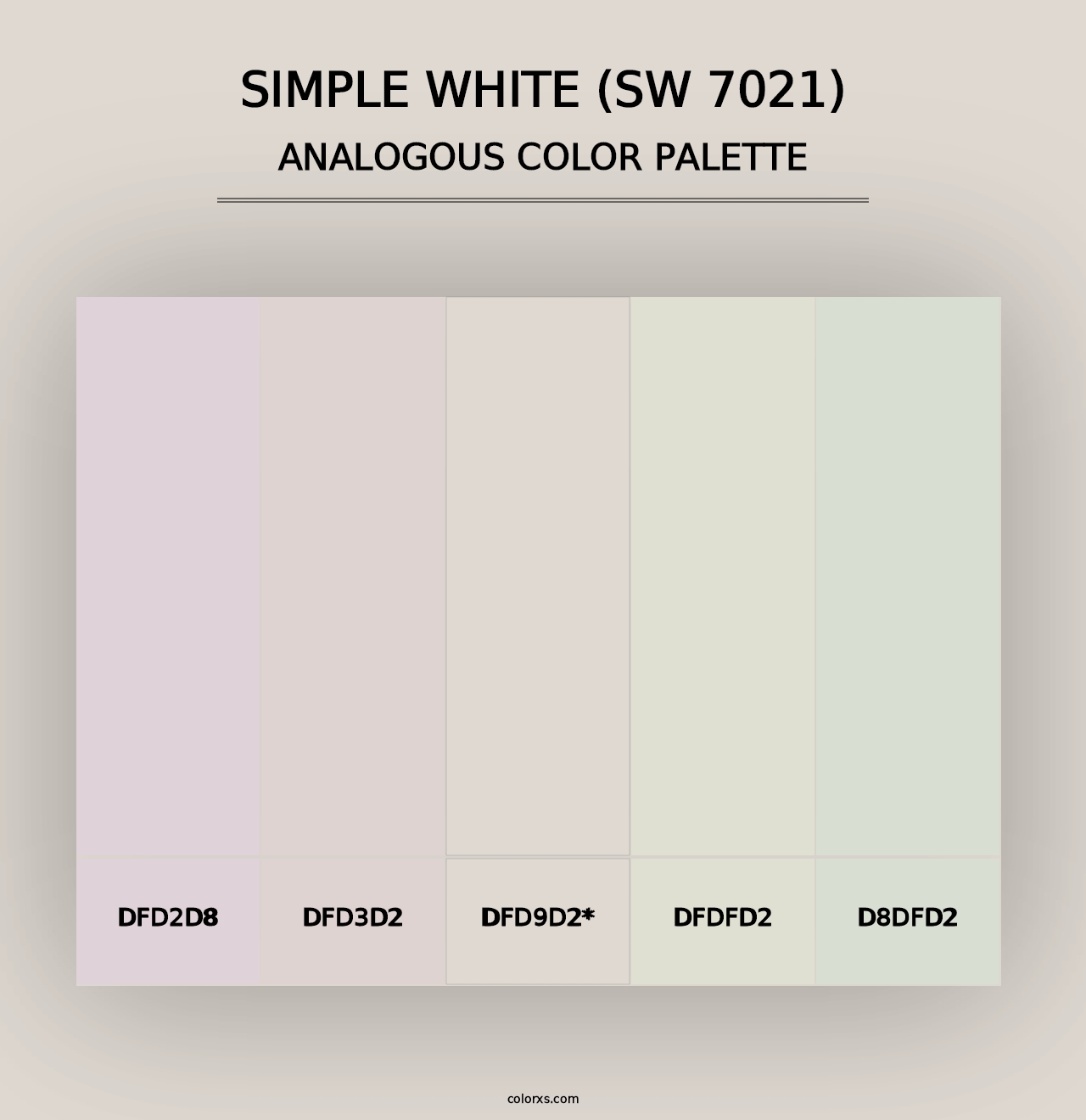 Simple White (SW 7021) - Analogous Color Palette