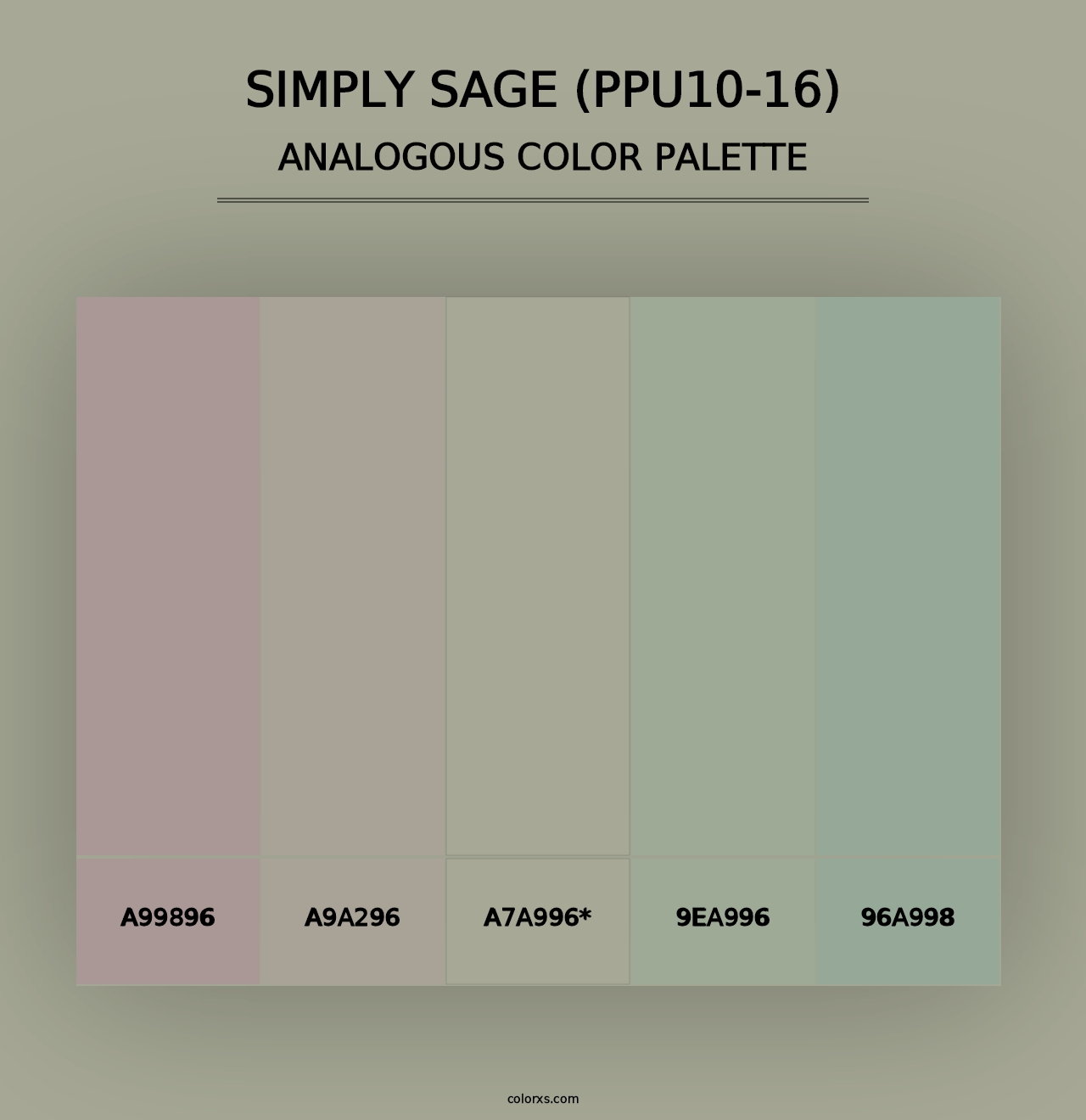 Simply Sage (PPU10-16) - Analogous Color Palette