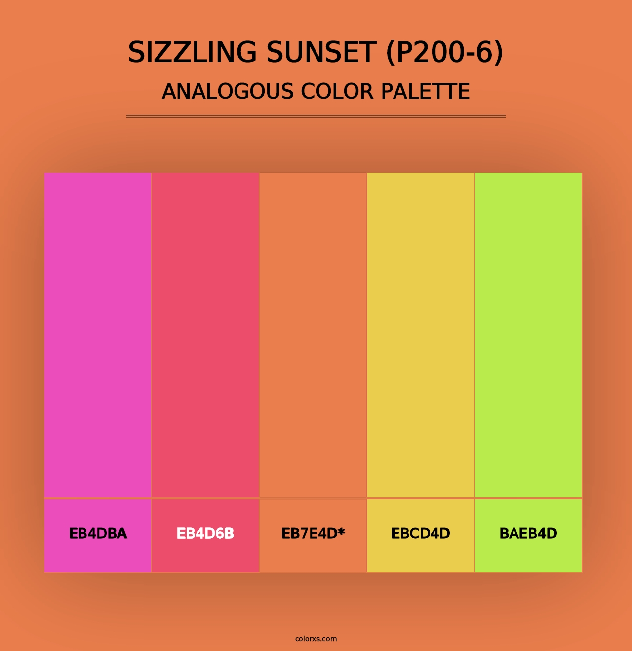 Sizzling Sunset (P200-6) - Analogous Color Palette