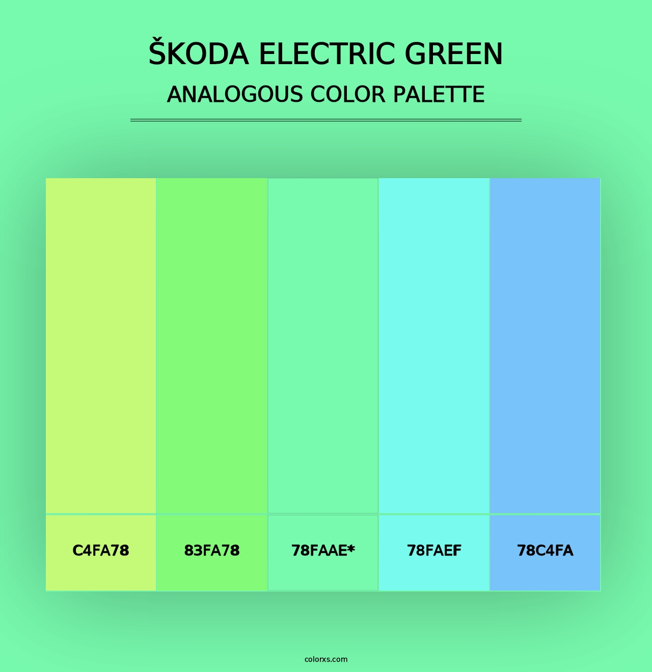 Škoda Electric Green - Analogous Color Palette