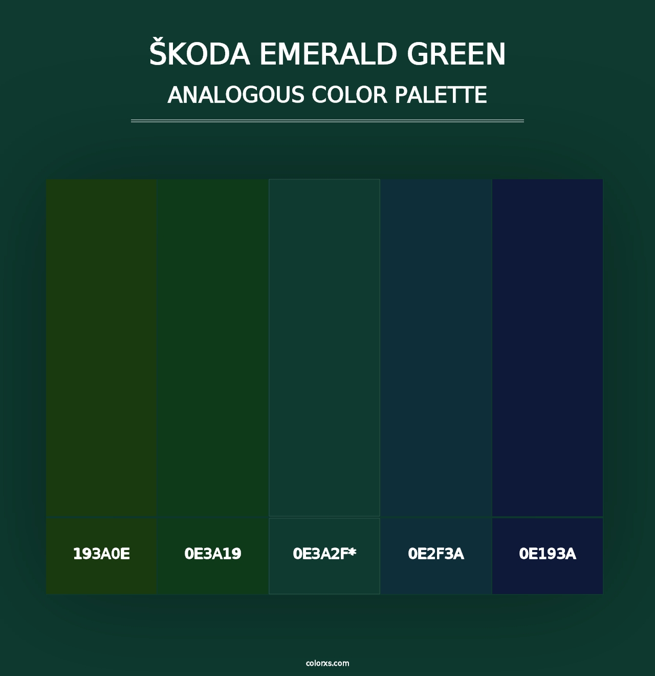 Škoda Emerald Green - Analogous Color Palette