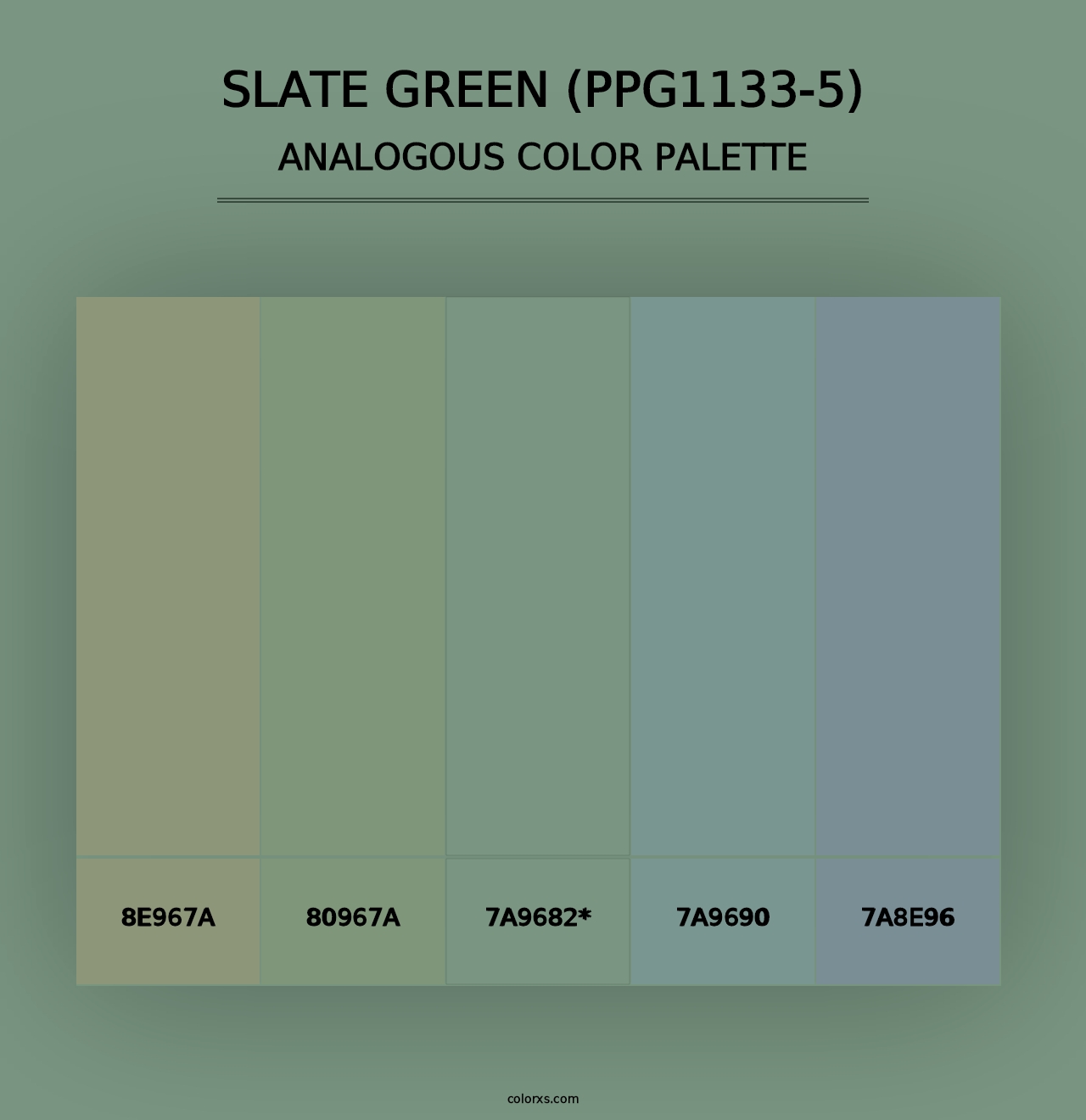 Slate Green (PPG1133-5) - Analogous Color Palette