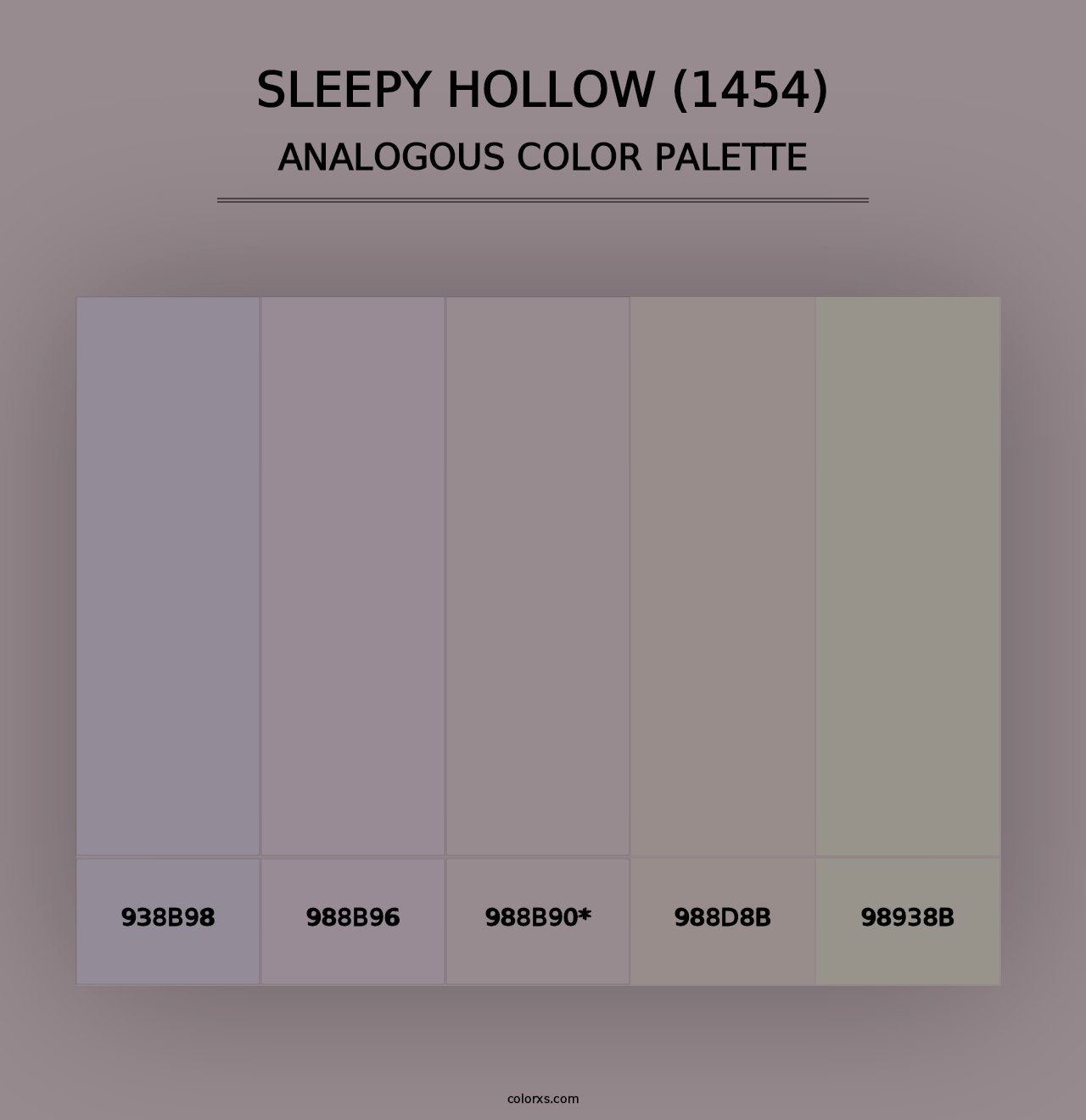 Sleepy Hollow (1454) - Analogous Color Palette