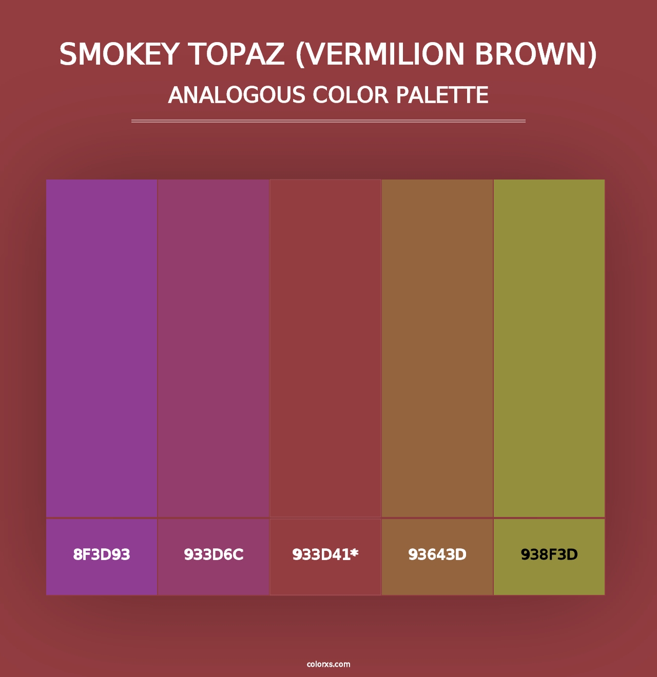 Smokey Topaz (Vermilion Brown) - Analogous Color Palette