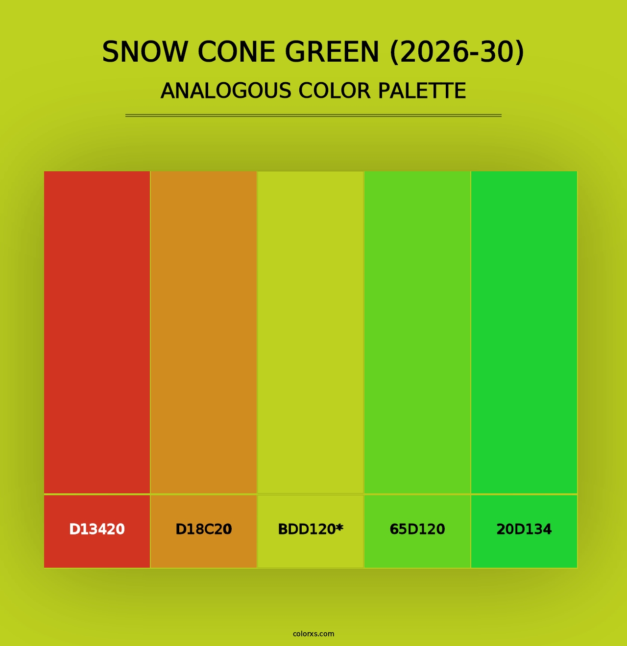 Snow Cone Green (2026-30) - Analogous Color Palette