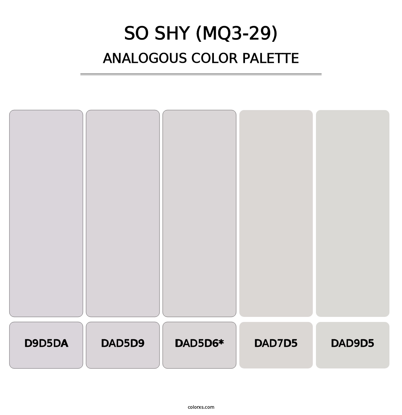 So Shy (MQ3-29) - Analogous Color Palette