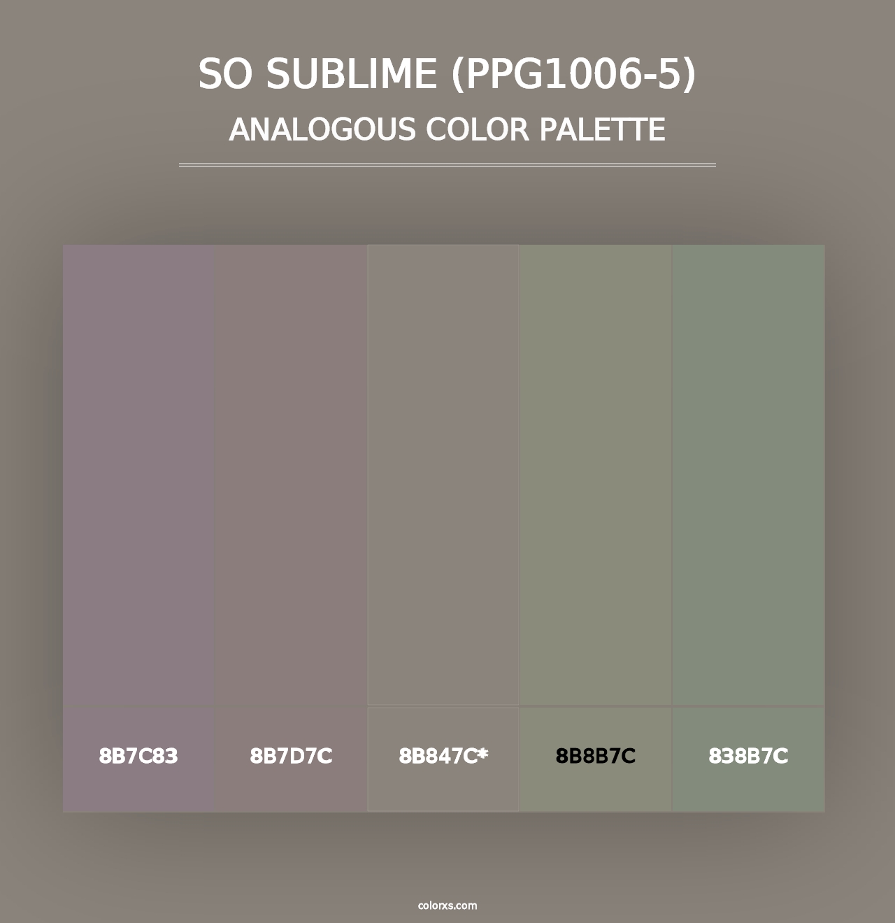 So Sublime (PPG1006-5) - Analogous Color Palette