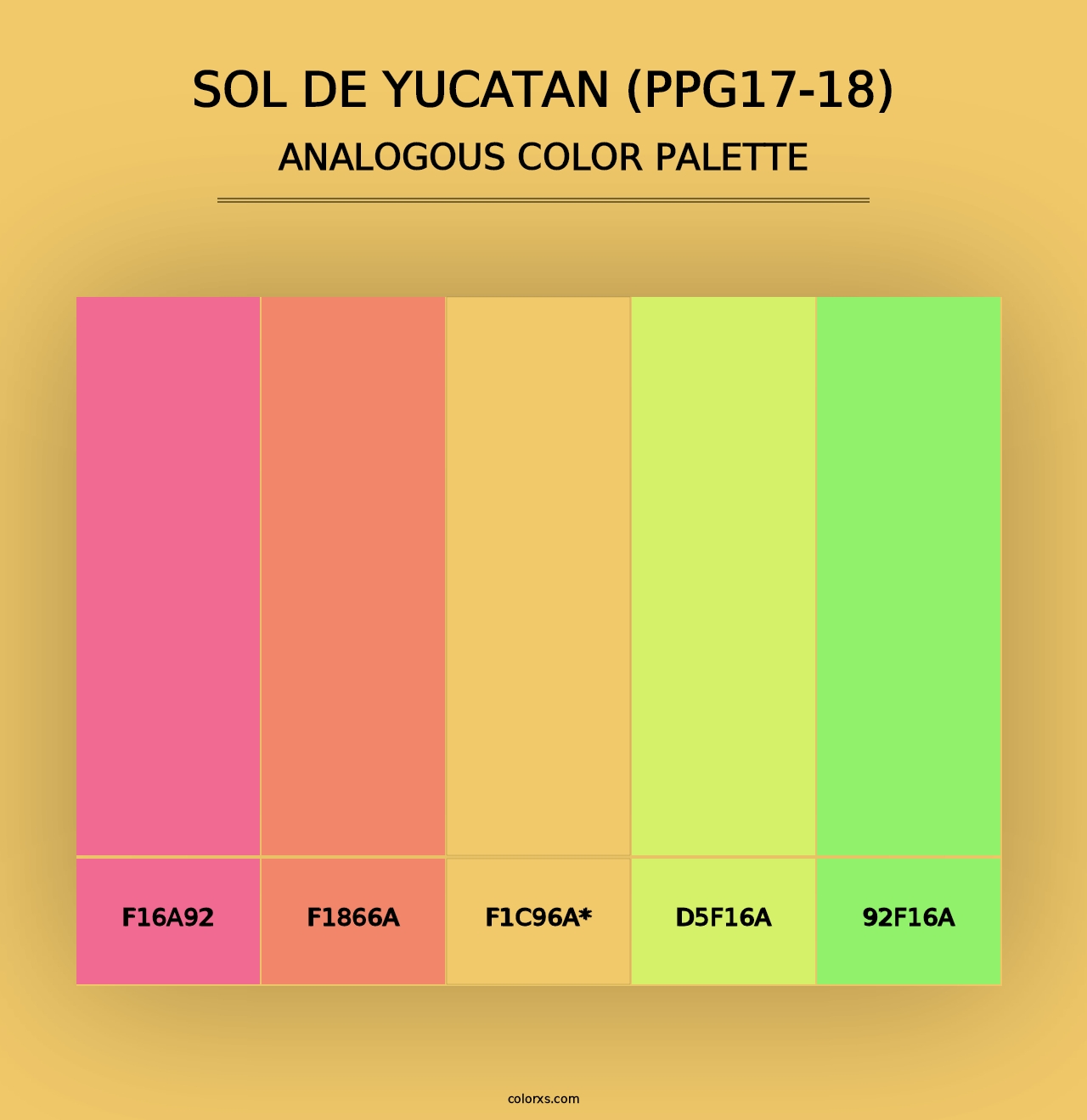 Sol De Yucatan (PPG17-18) - Analogous Color Palette